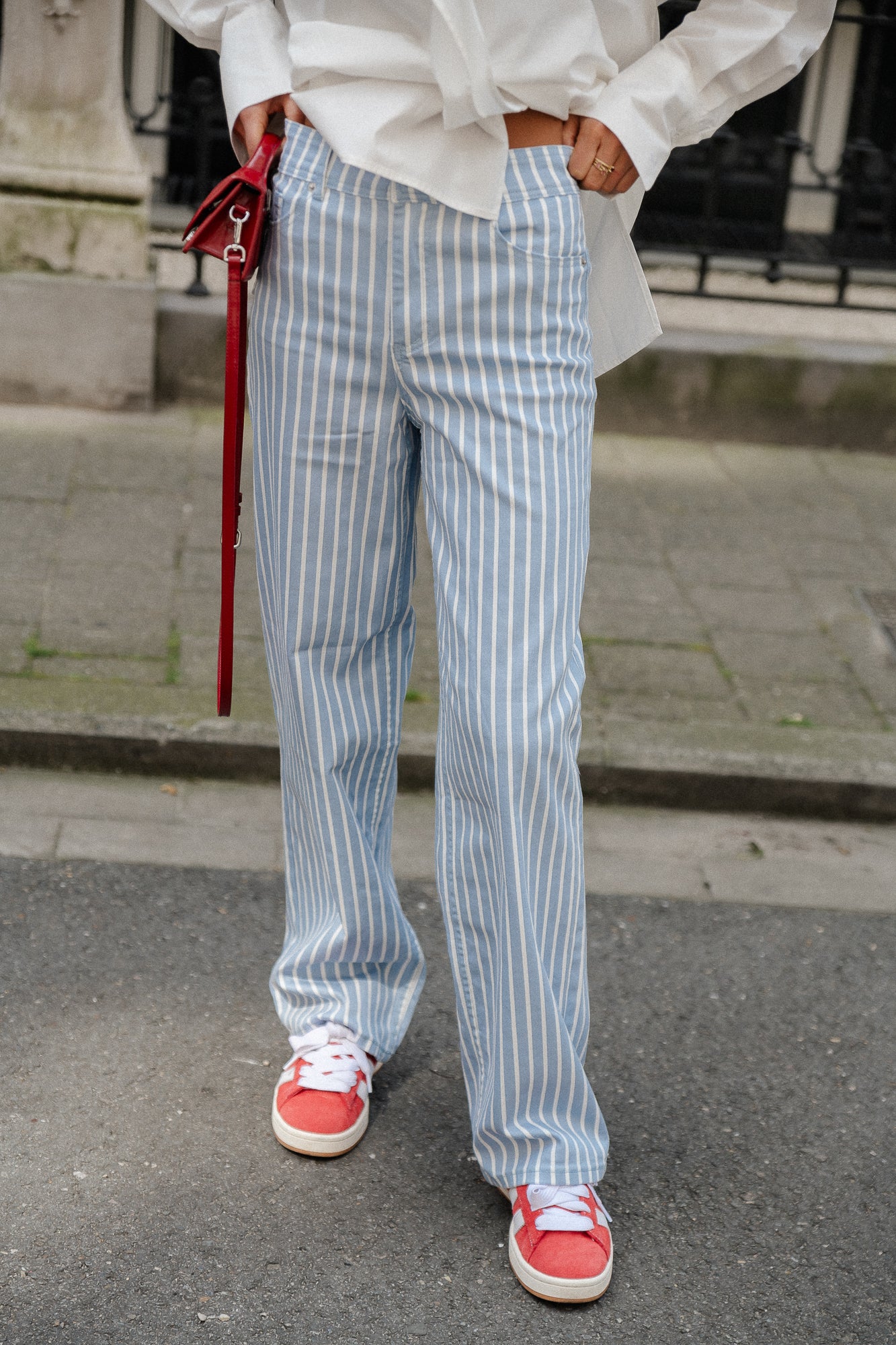 Jean en denim YASLeonora HW bleu kentucky/blanc étoilé