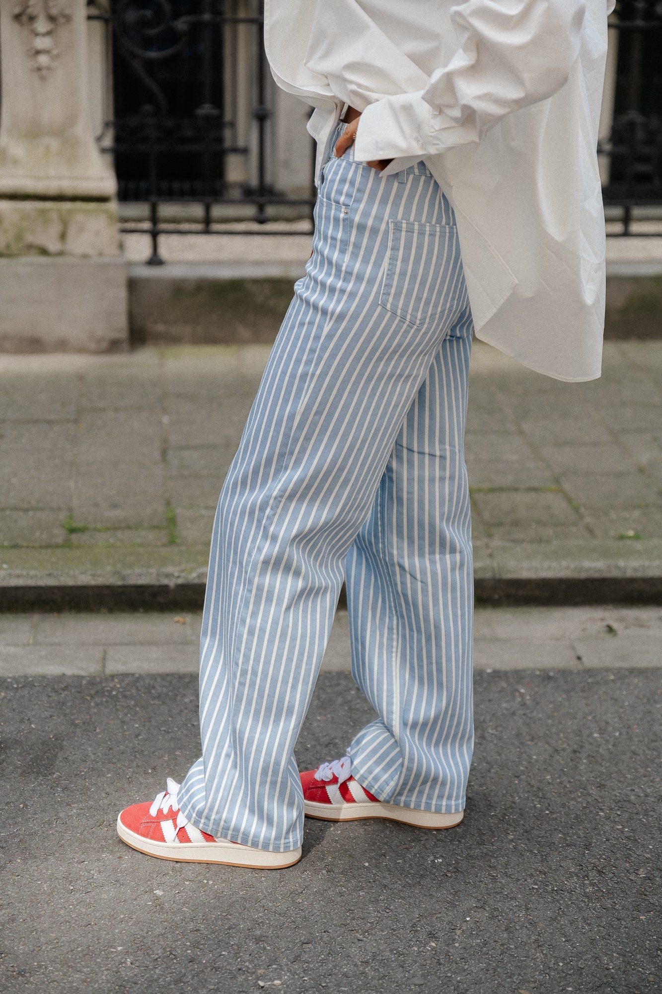 Jean en denim YASLeonora HW bleu kentucky/blanc étoilé