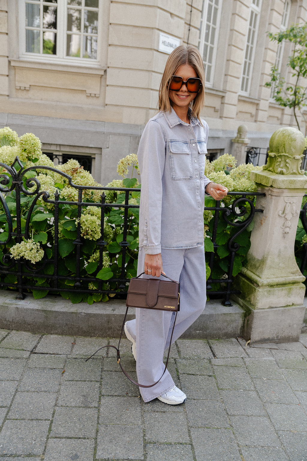 Chemise OBJGabrielle L/S en denim rose givré/délavé
