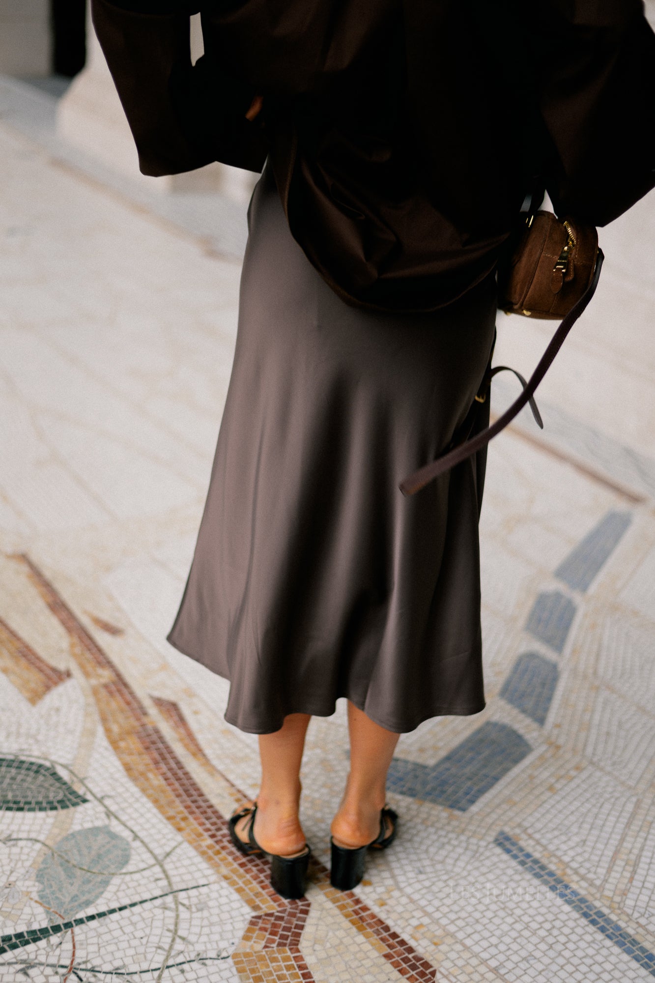 YASPella HW midi skirt chocolate brown