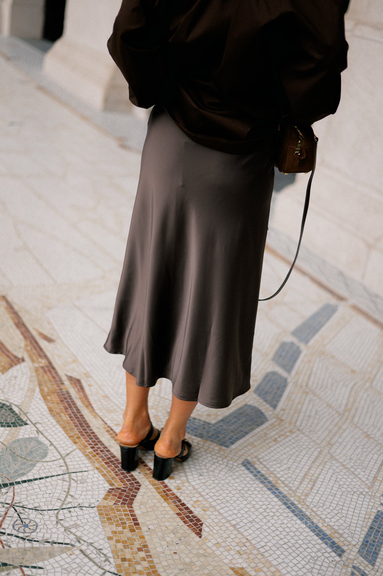 YASPella HW midi skirt chocolate brown