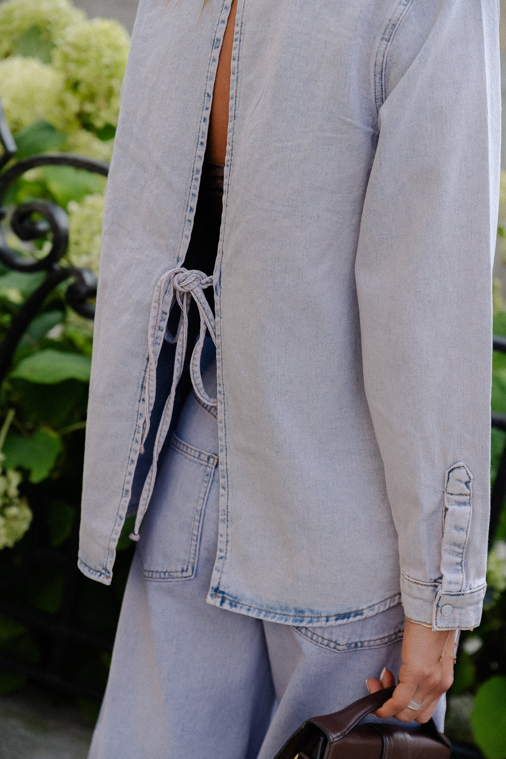 Chemise OBJGabrielle L/S en denim rose givré/délavé