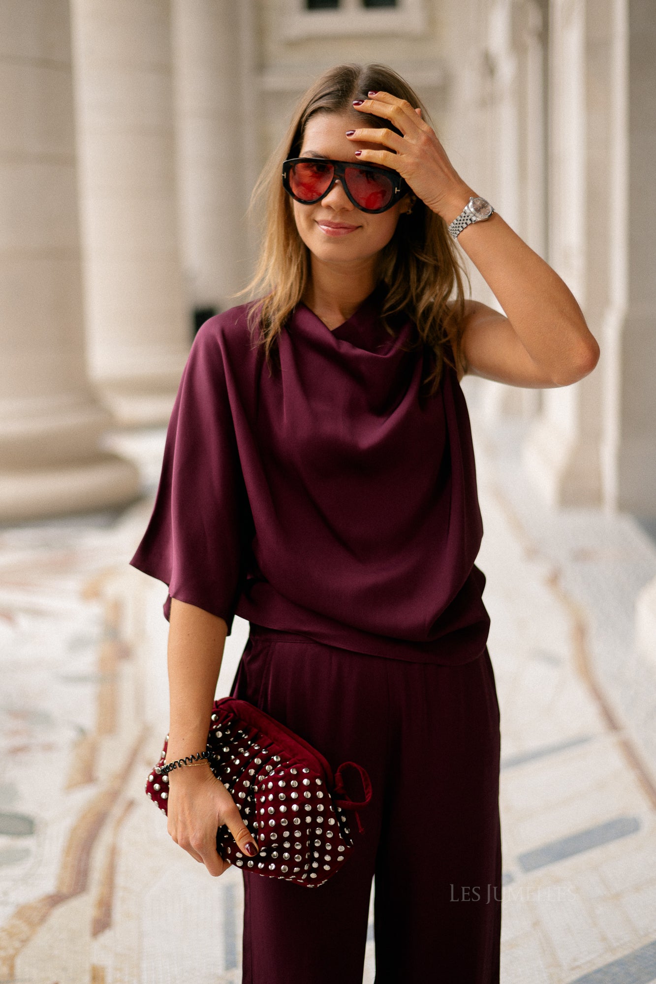 SLFLaurina one shoulder cowl top fig