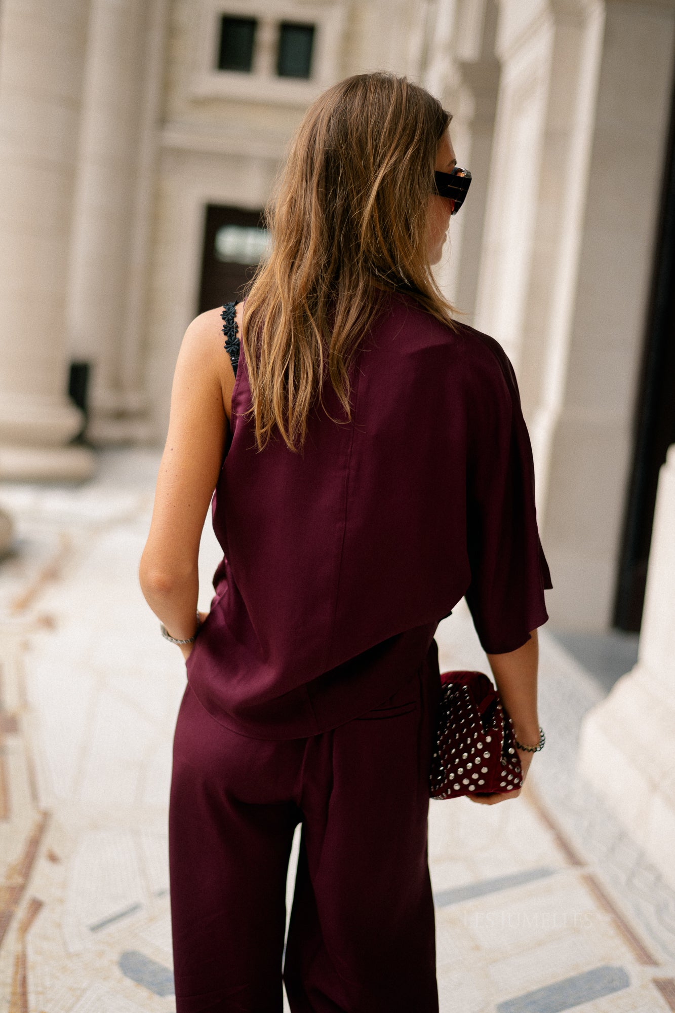 SLFLaurina one shoulder cowl top fig