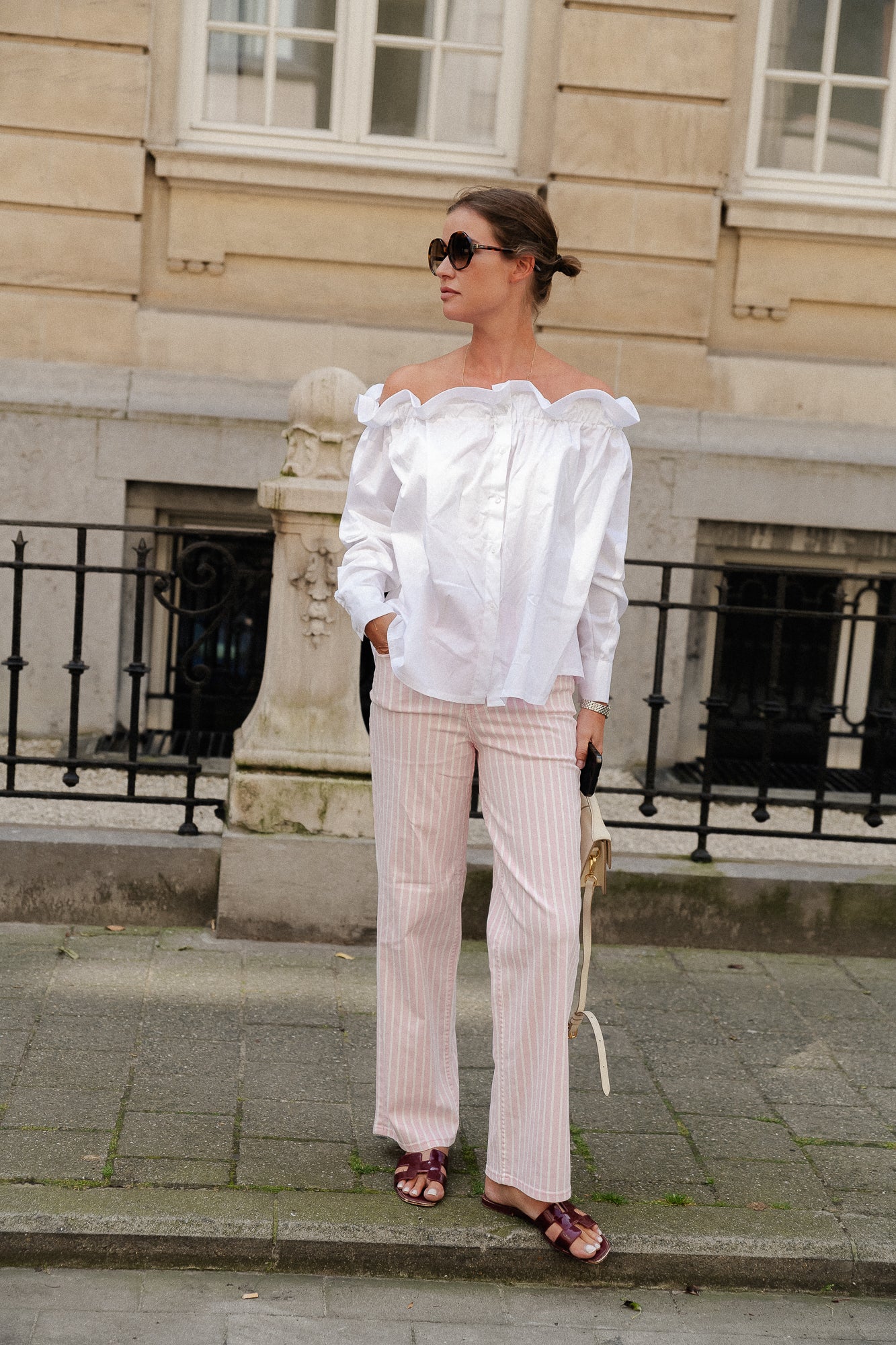 Jean en denim YASLeonora HW romance rose/blanc