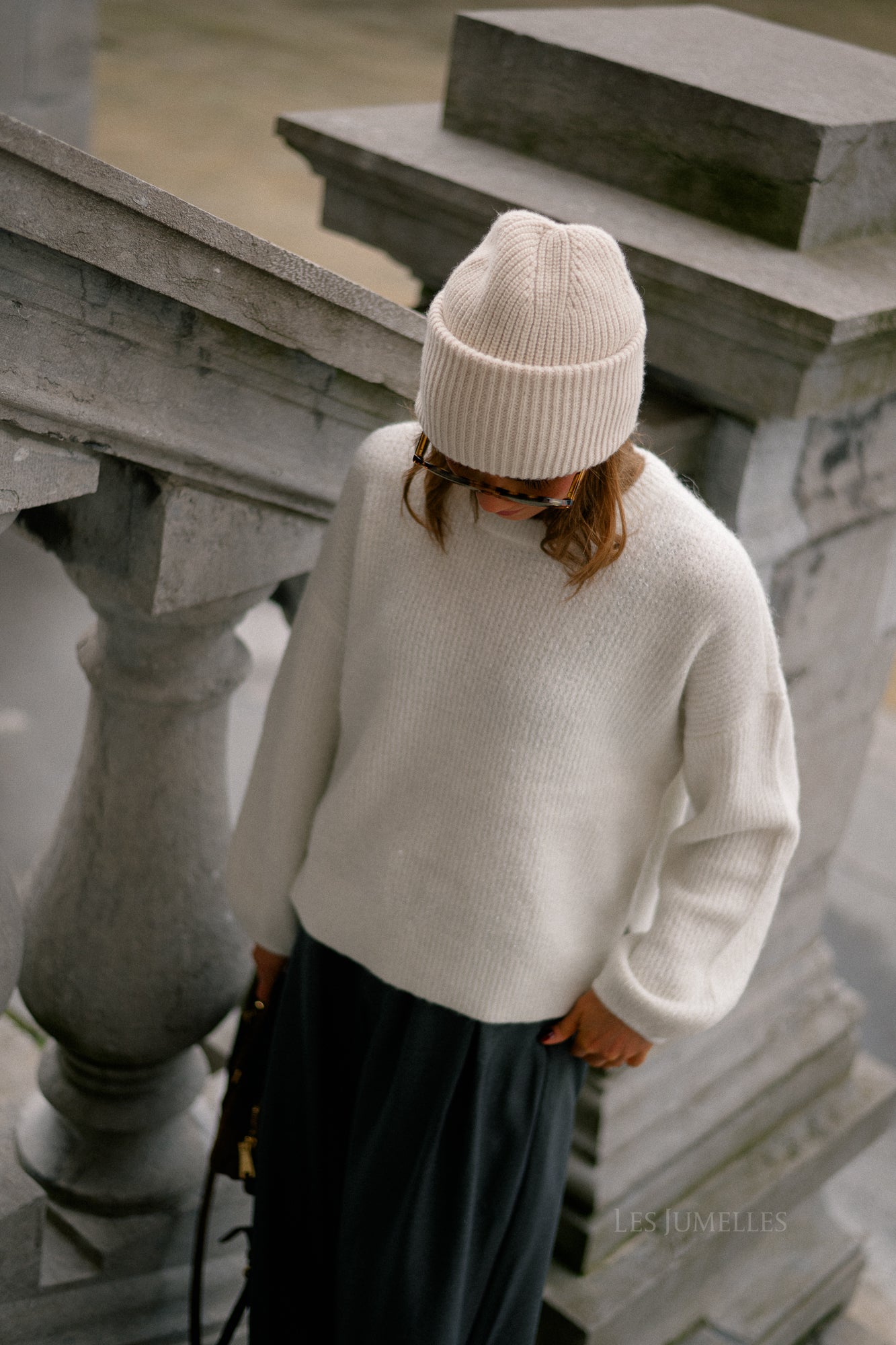 GZAlpha shimmer pullover ivory with lurex