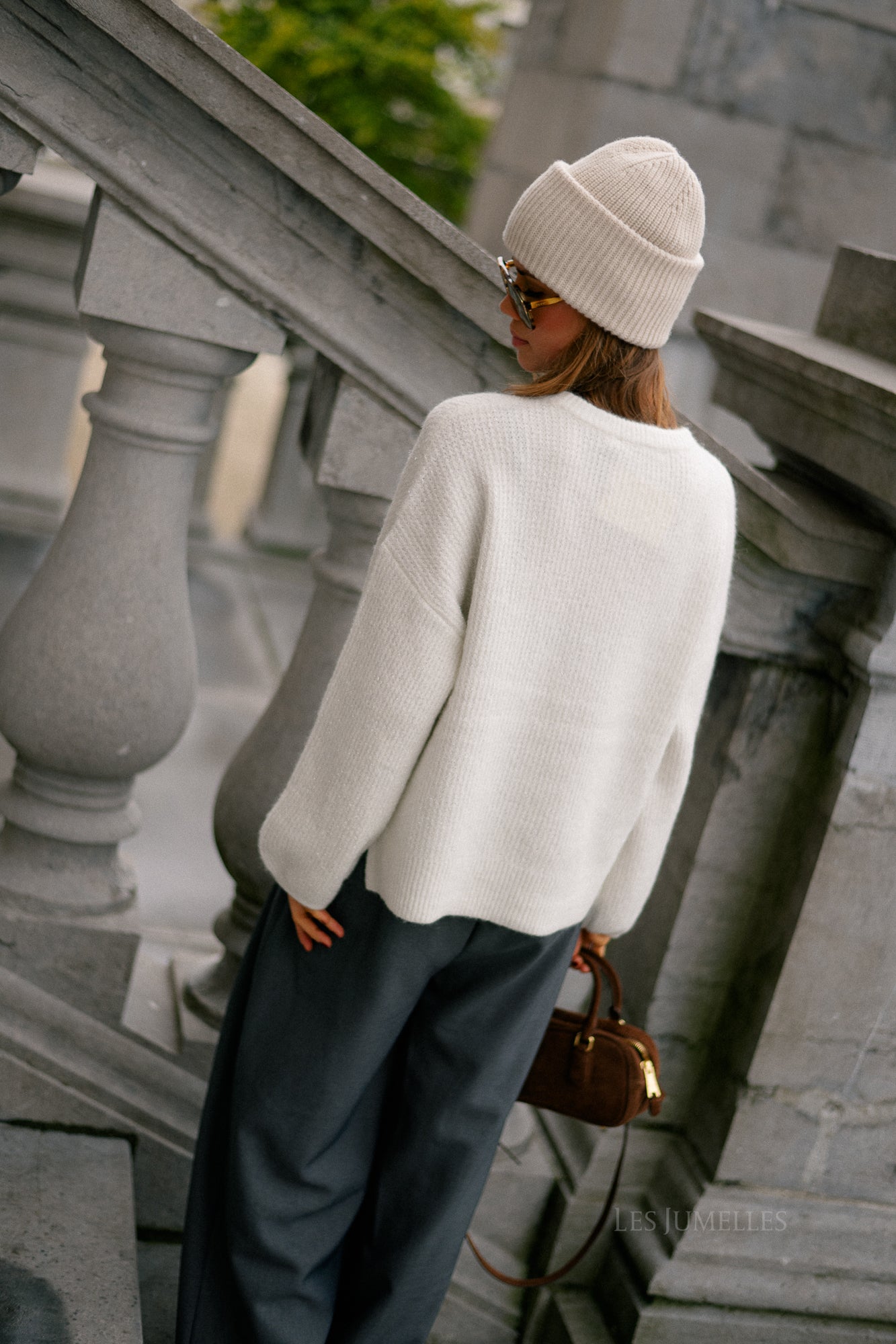 GZAlpha shimmer pullover ivory with lurex