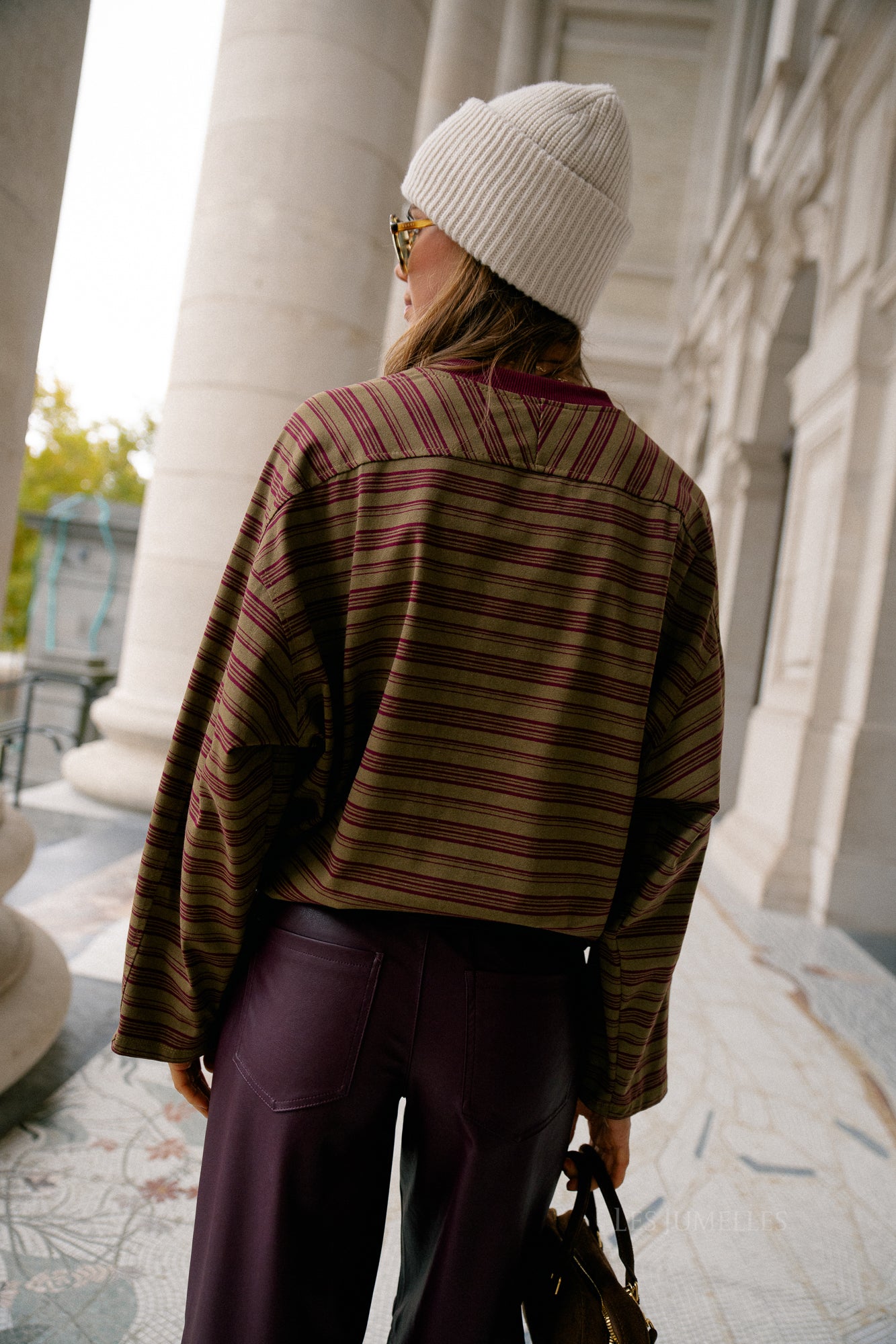 Estelle striped T-shirt mustard/burgundy