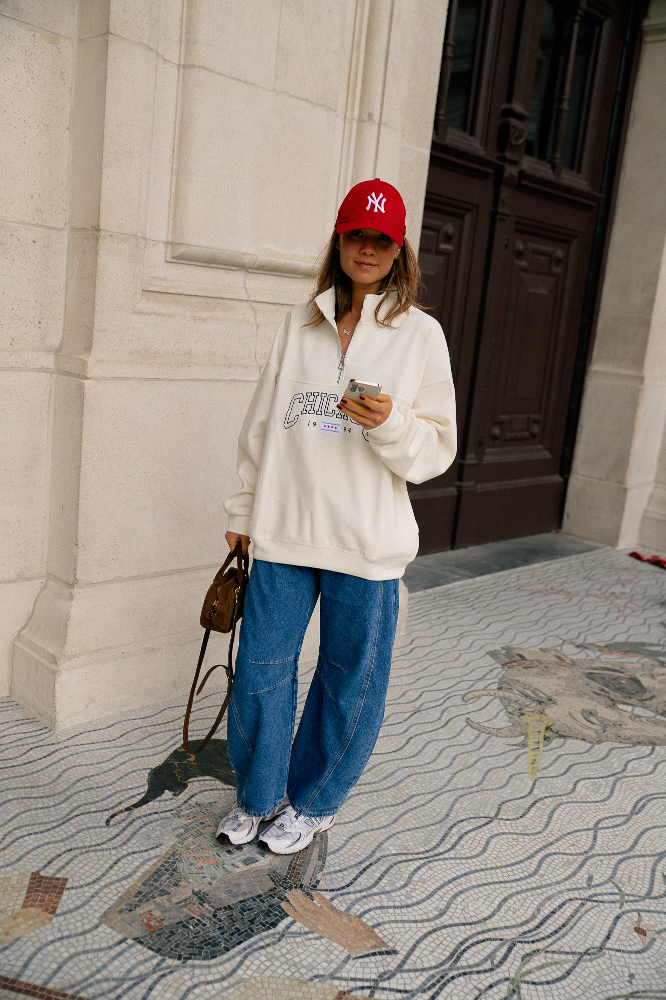 Chicago oversized zip sweater cream
