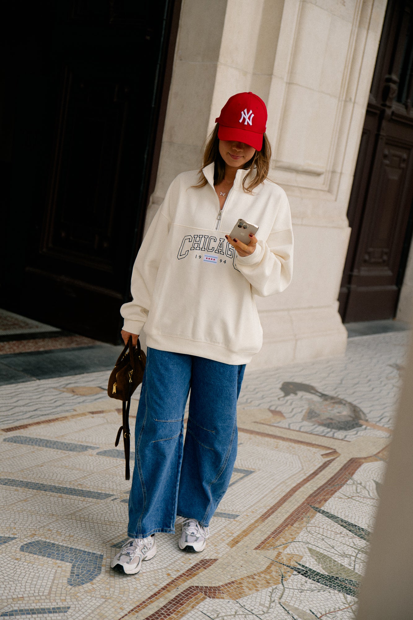 Chicago oversized zip sweater cream