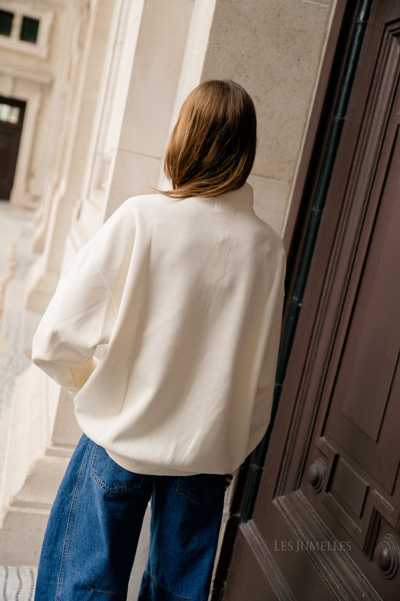 Chicago oversized zip sweater cream