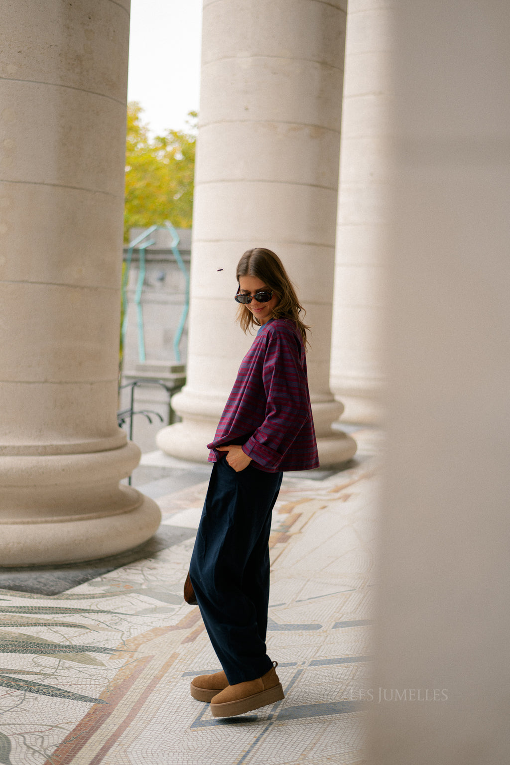 Estelle striped T-shirt blue/burgundy