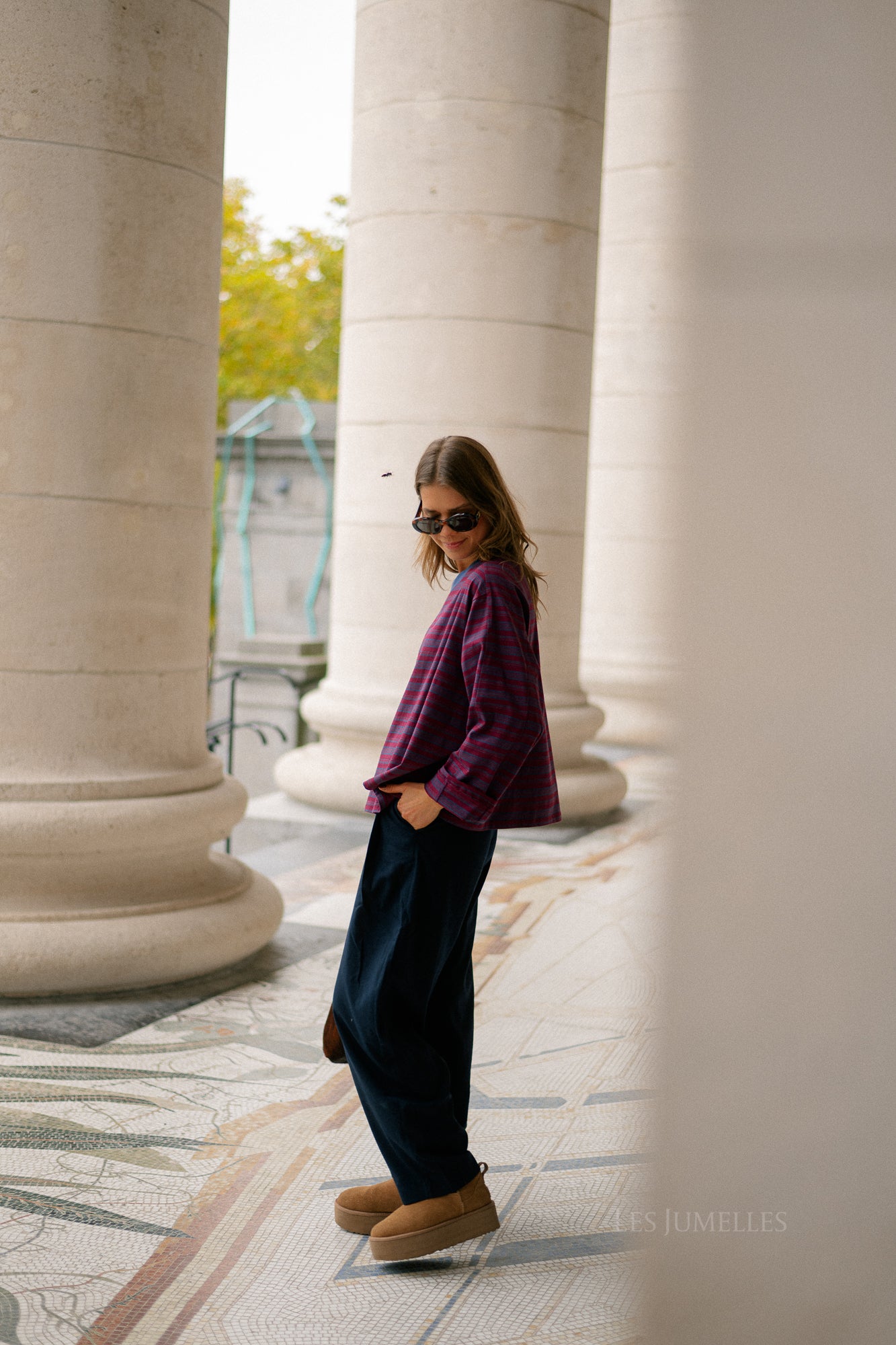 Estelle striped T-shirt blue/burgundy