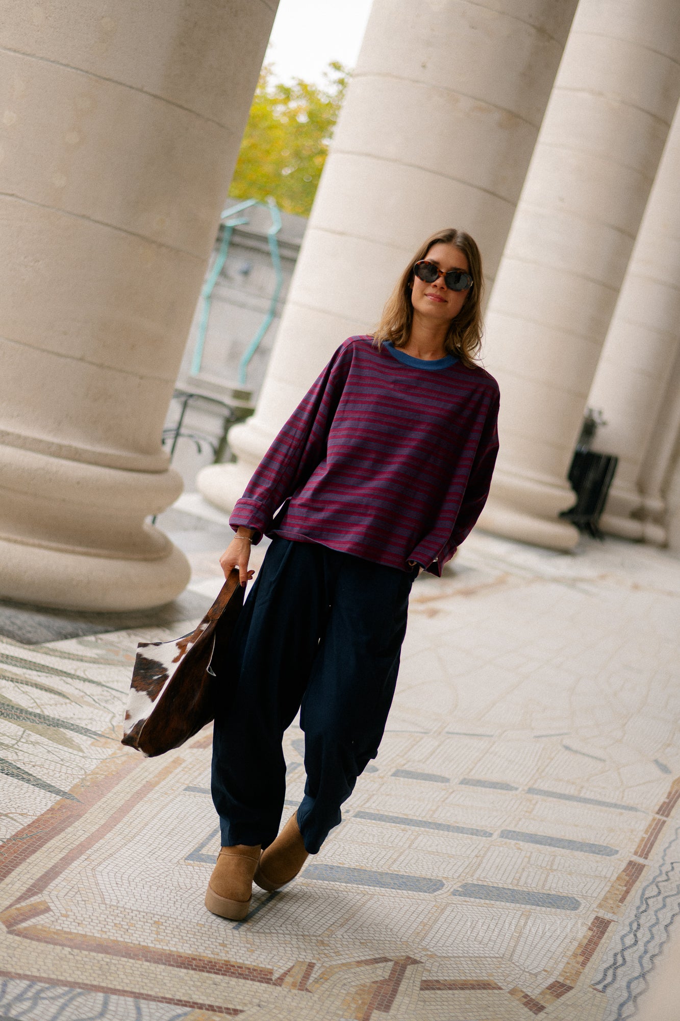 Estelle striped T-shirt blue/burgundy