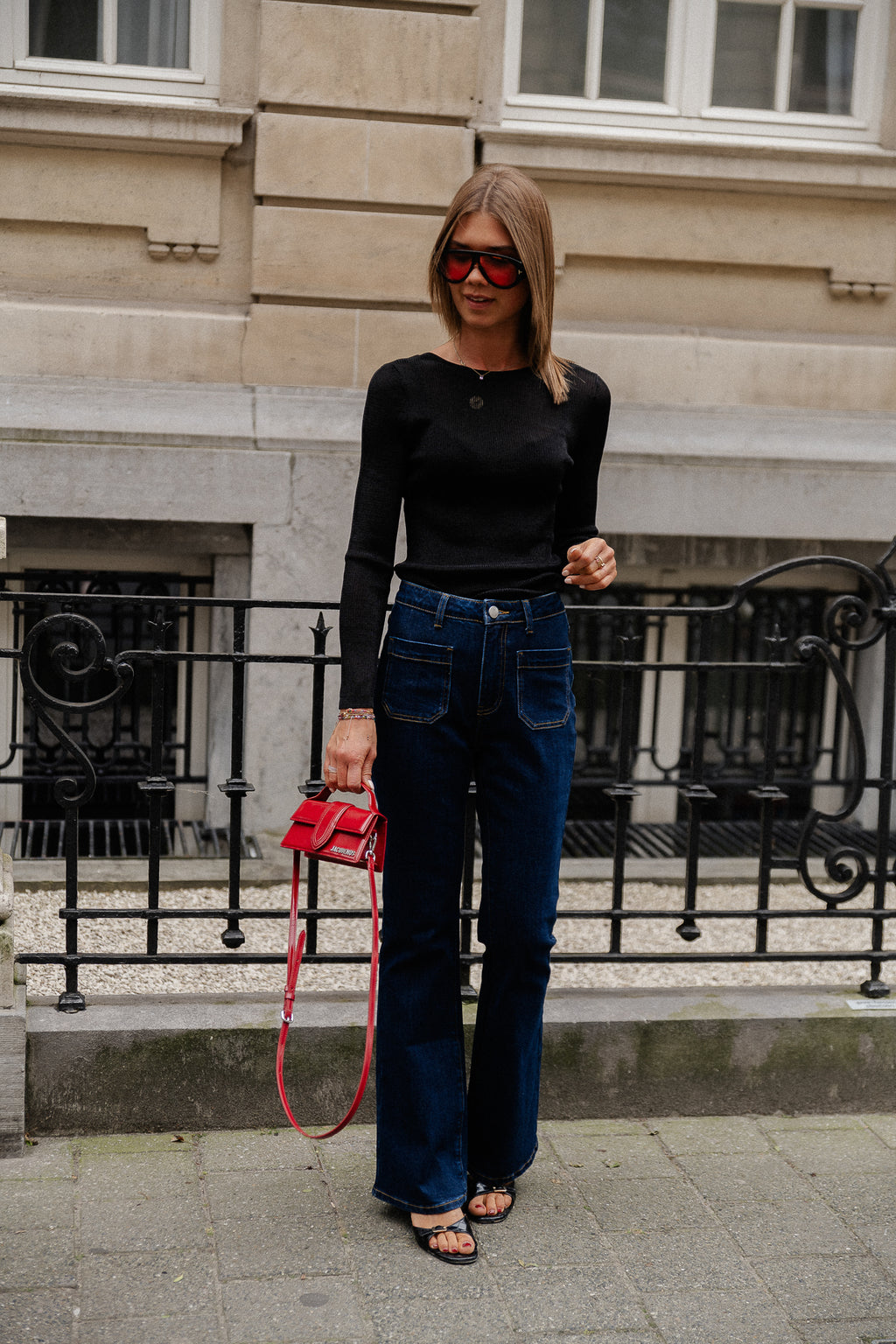 SilviGZ LS diepe rug blouse zwart