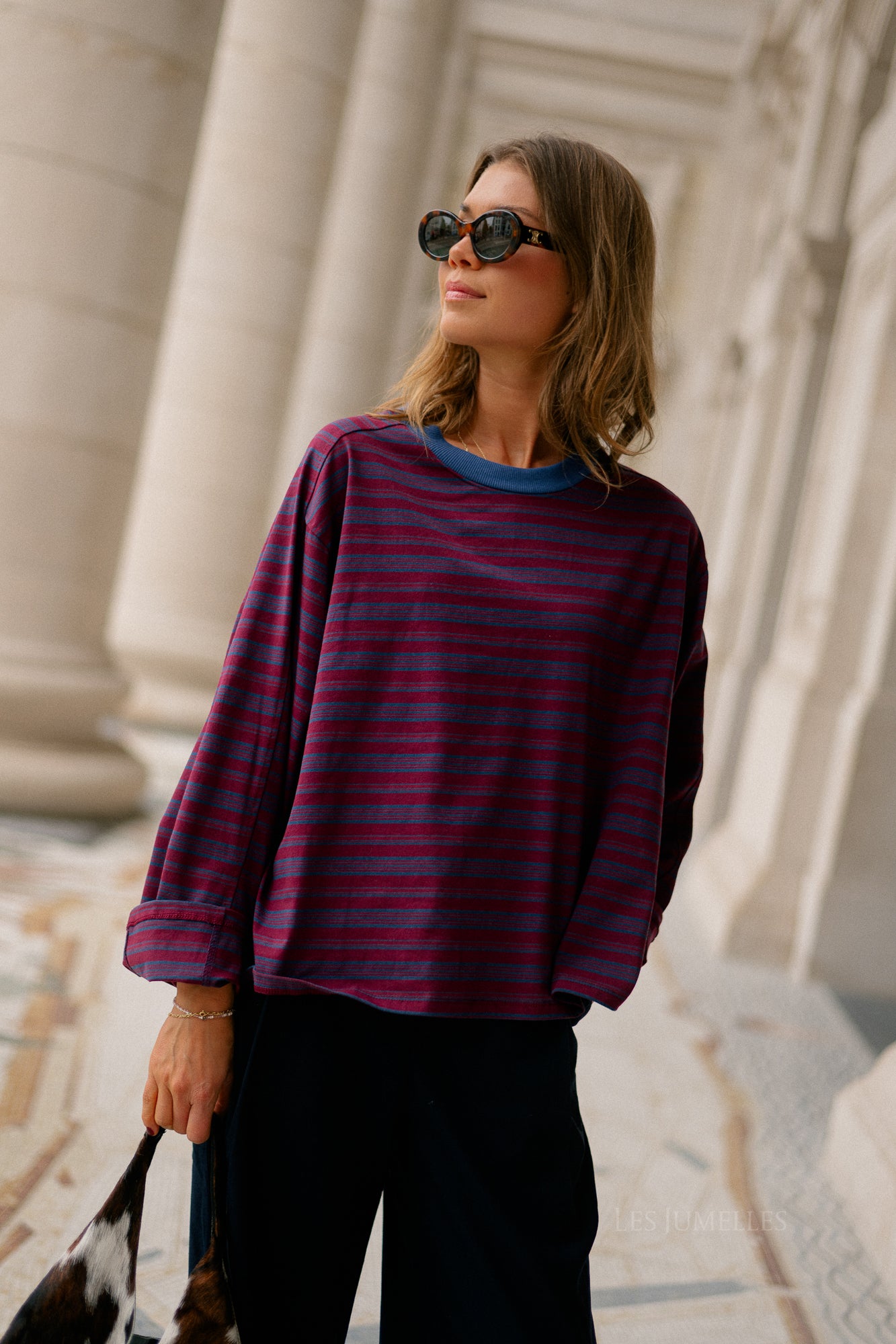 Estelle striped T-shirt blue/burgundy