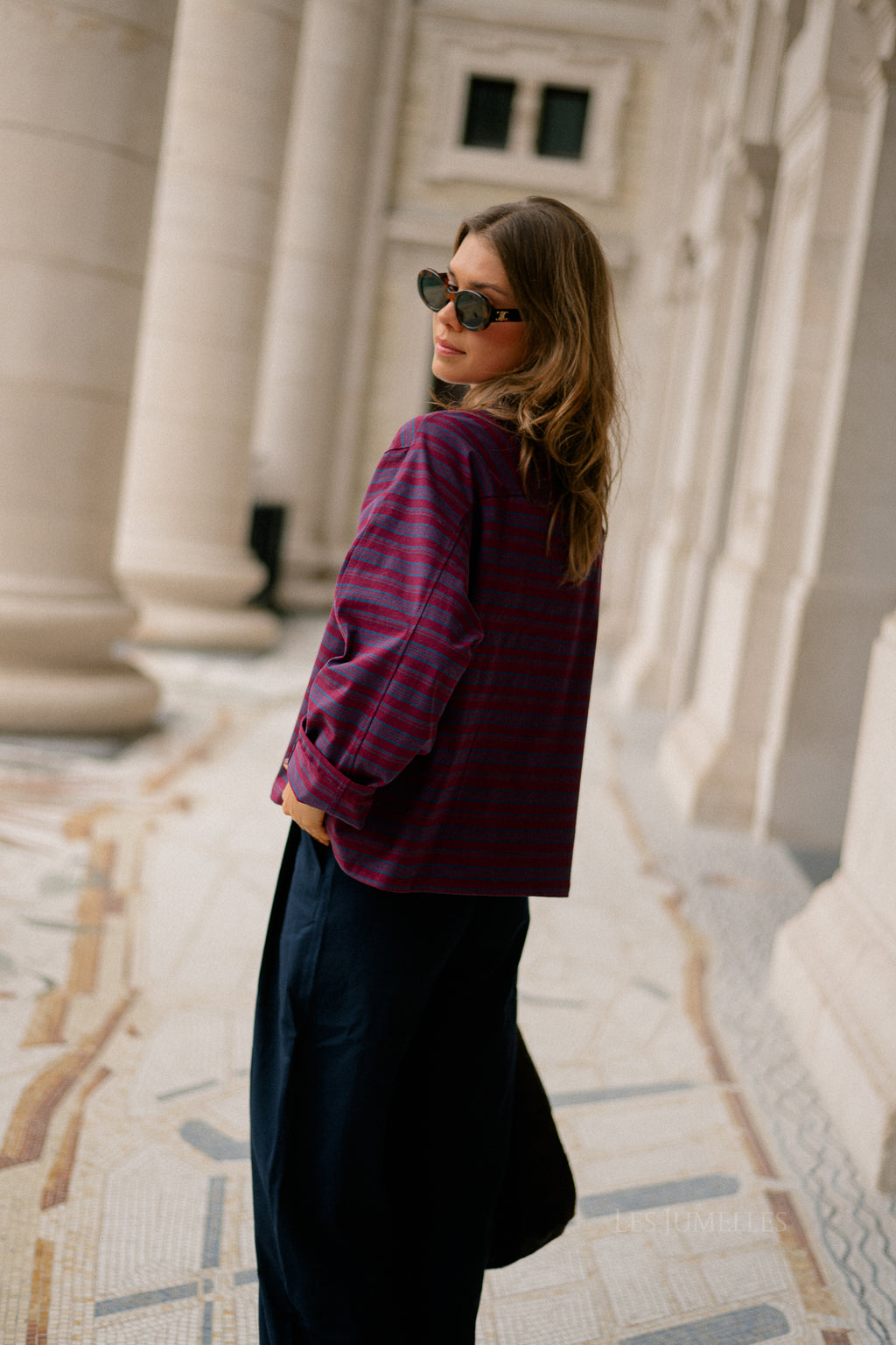 Estelle striped T-shirt blue/burgundy