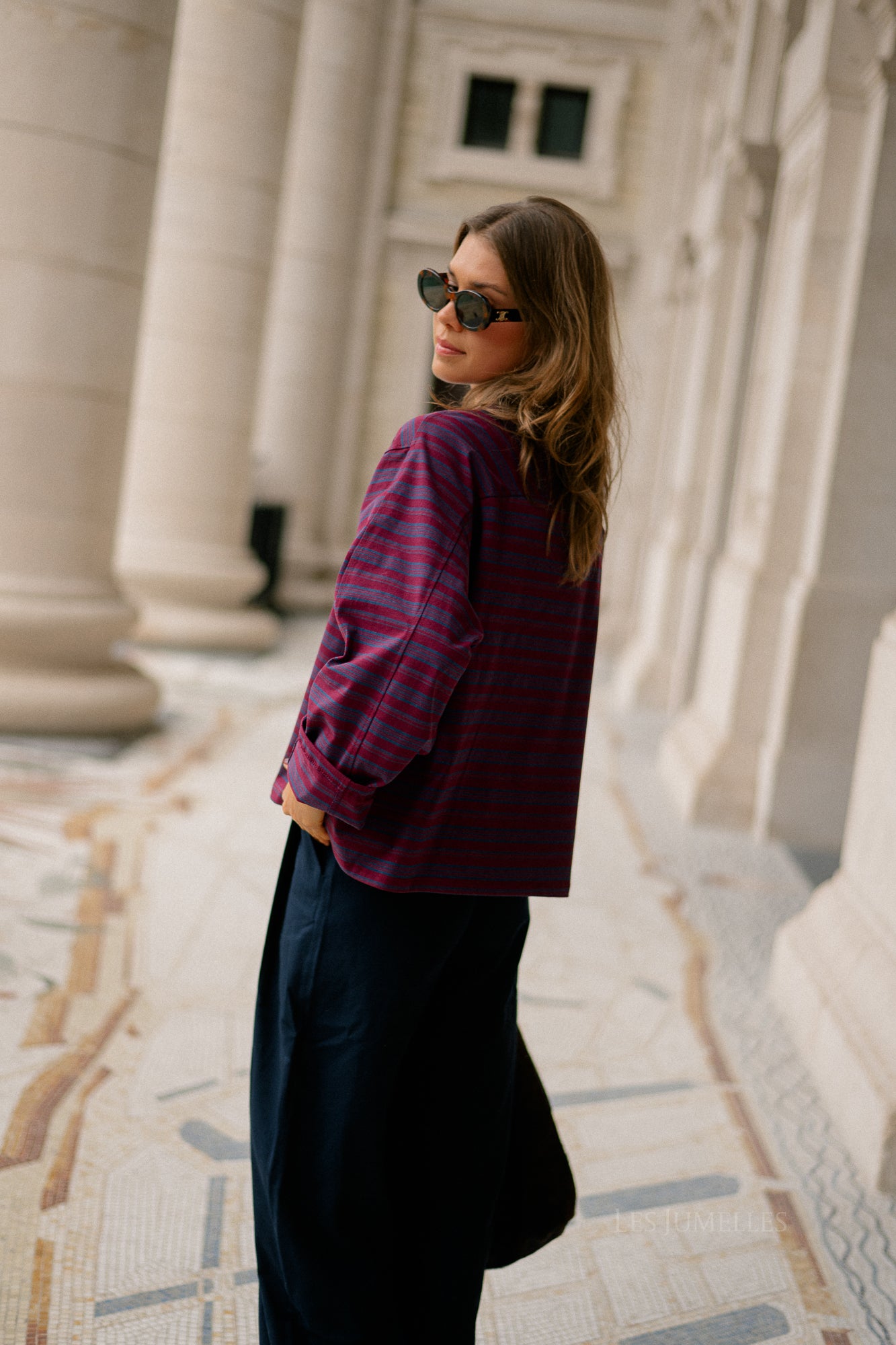 Estelle striped T-shirt blue/burgundy