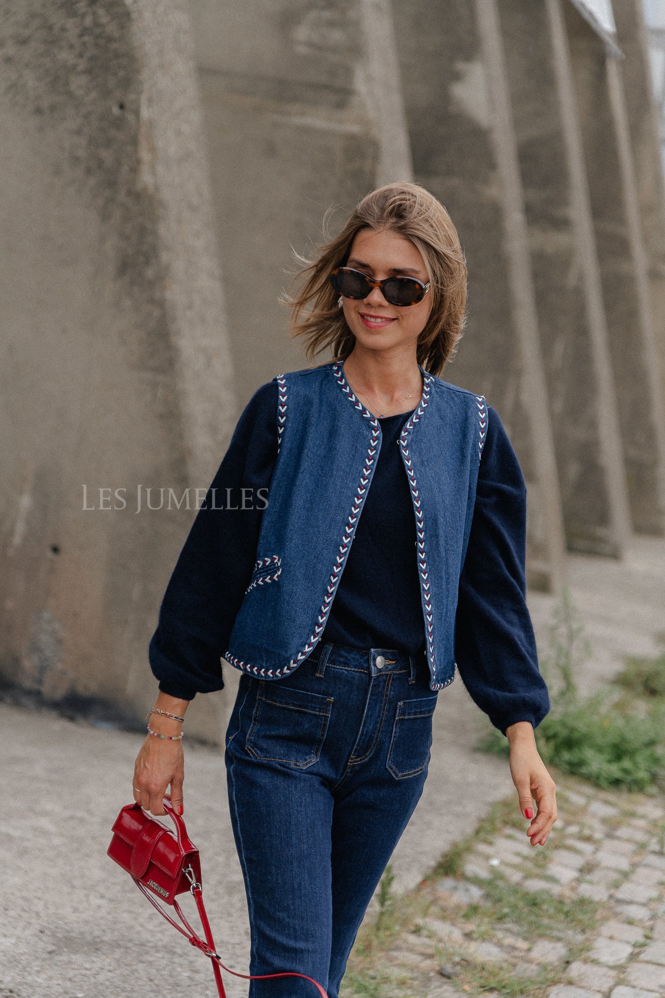 Gilet Vitali jeans bleu