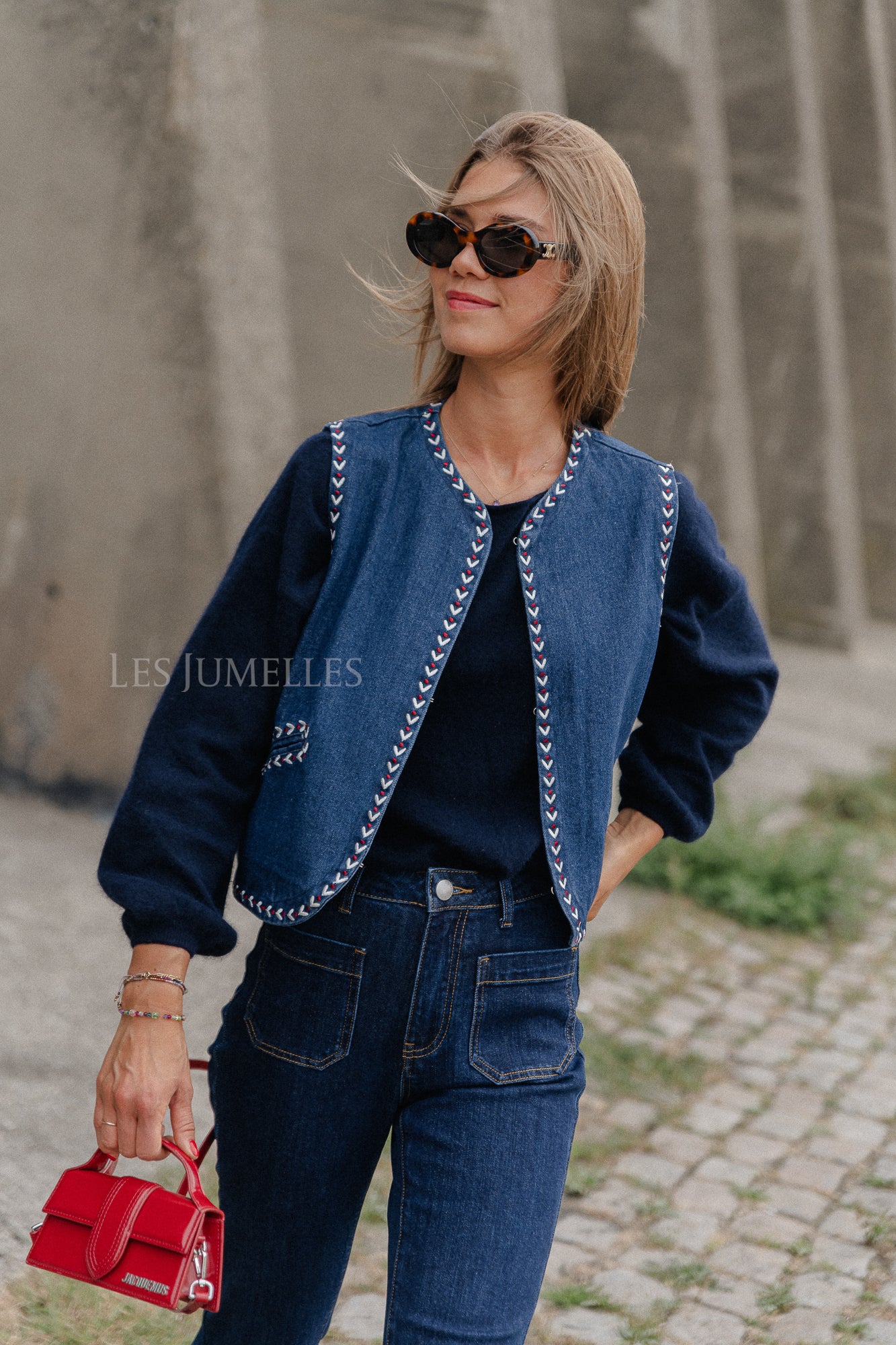 Gilet Vitali jeans bleu