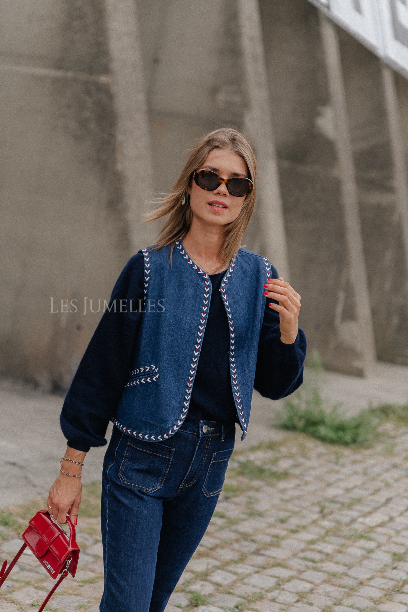 Gilet Vitali jeans bleu