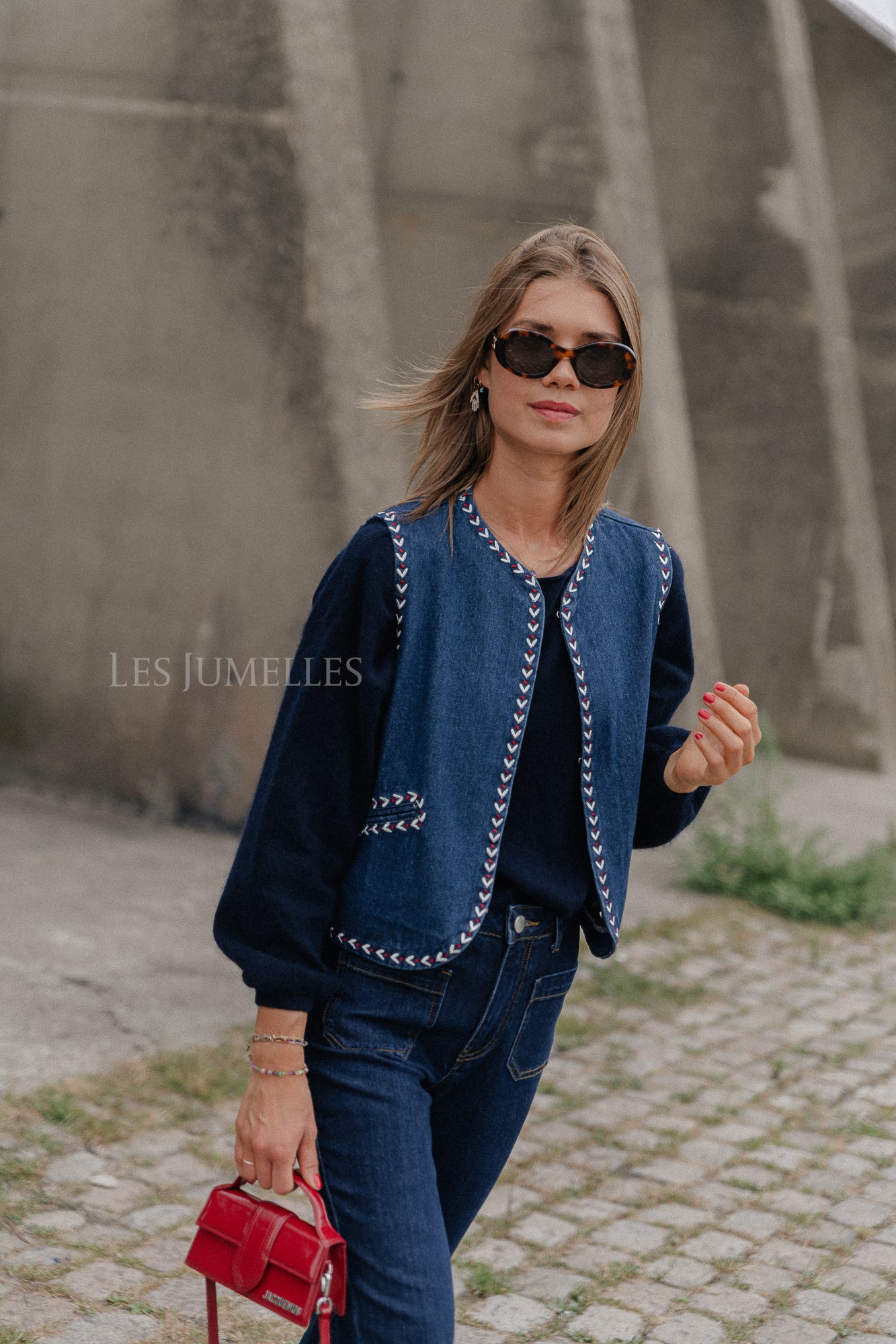 Gilet Vitali jeans bleu