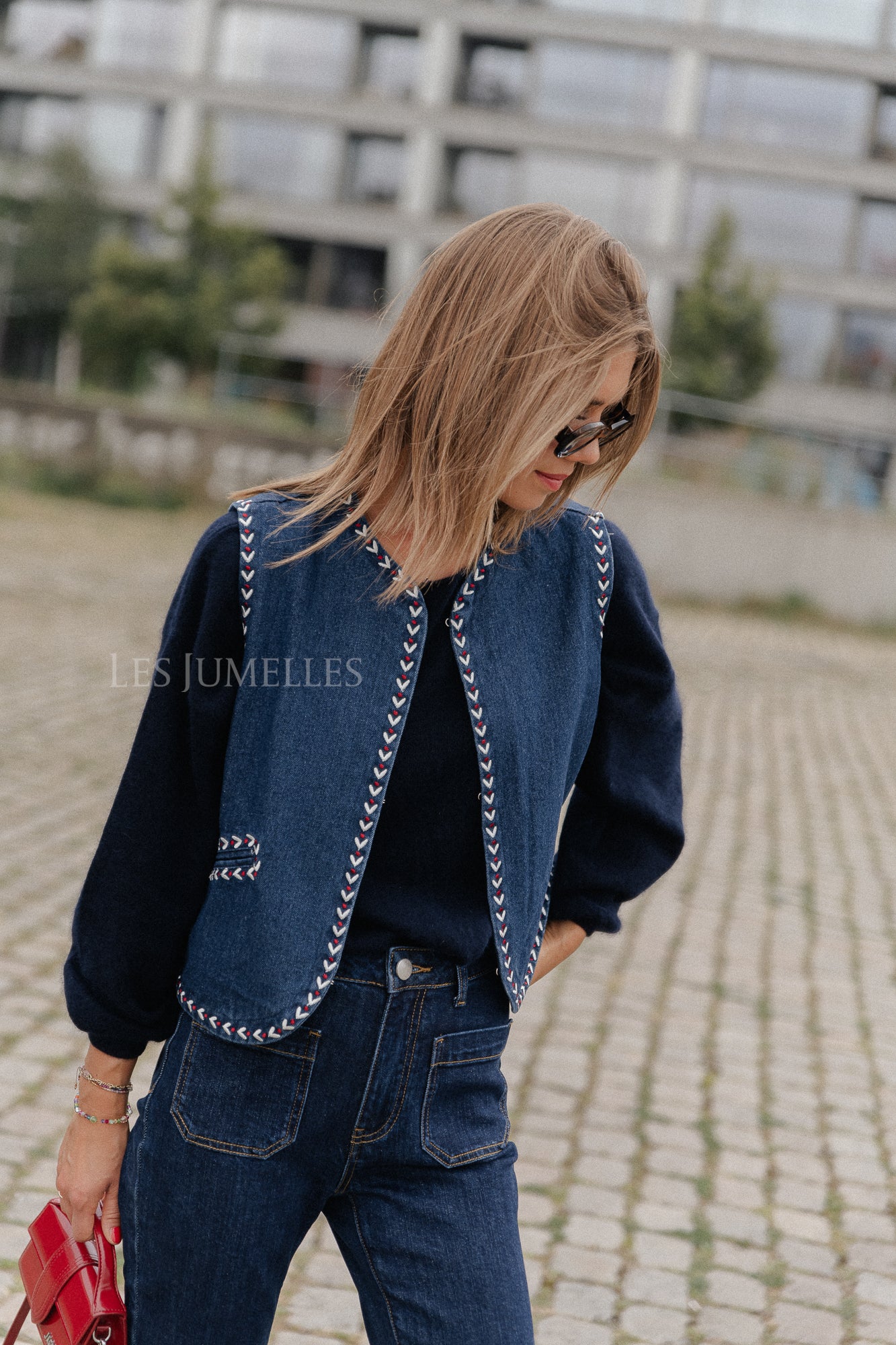 Gilet Vitali jeans bleu