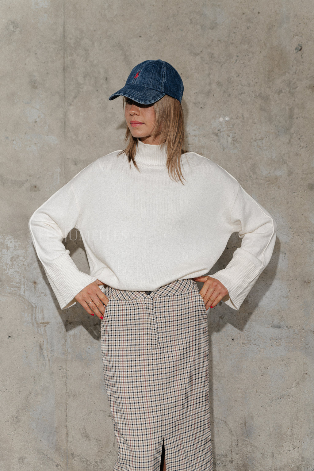 Pull en maille à manches longues YasBabette étoile blanc