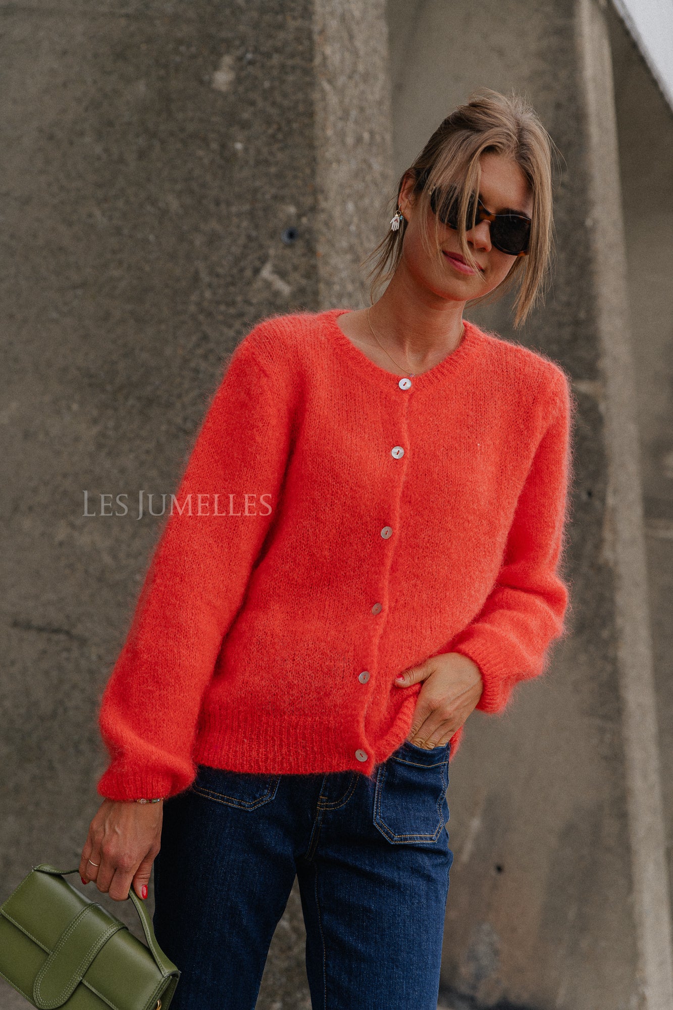 Charlie cardigan hot coral