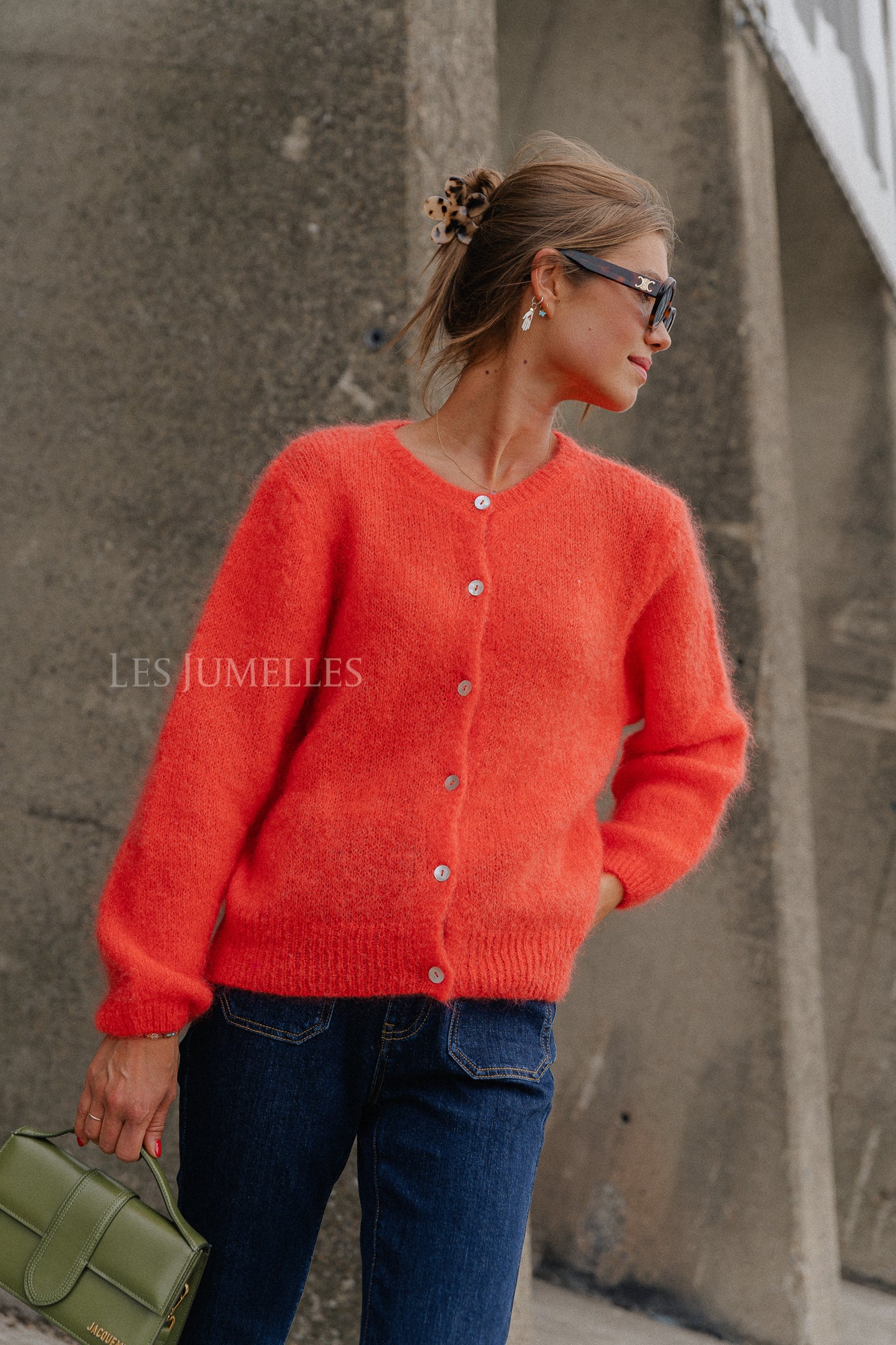 Charlie cardigan hot coral