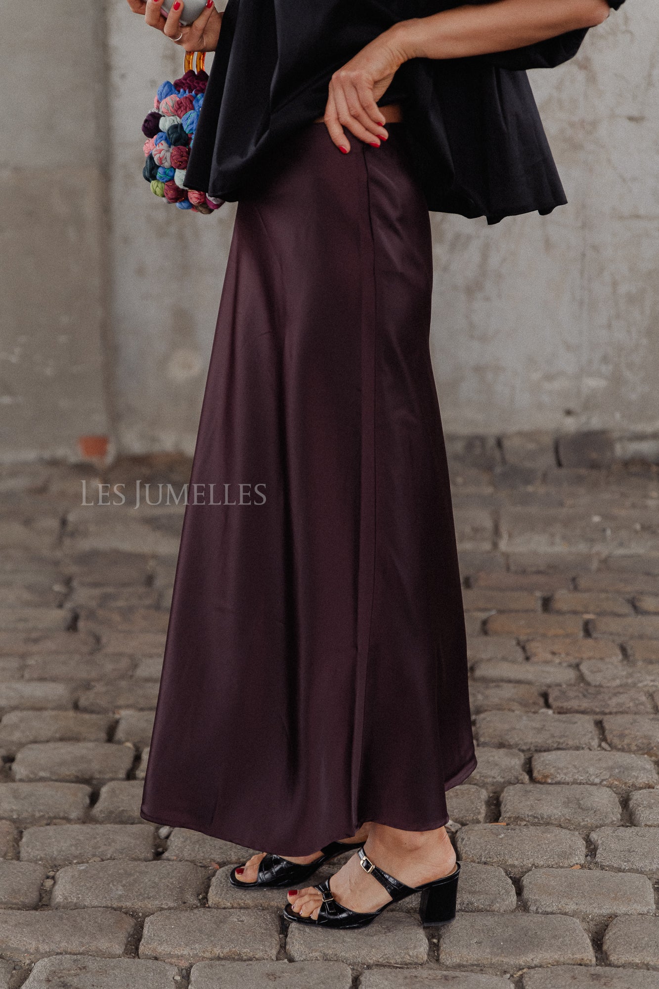 YASPella HW maxi rok bordeaux