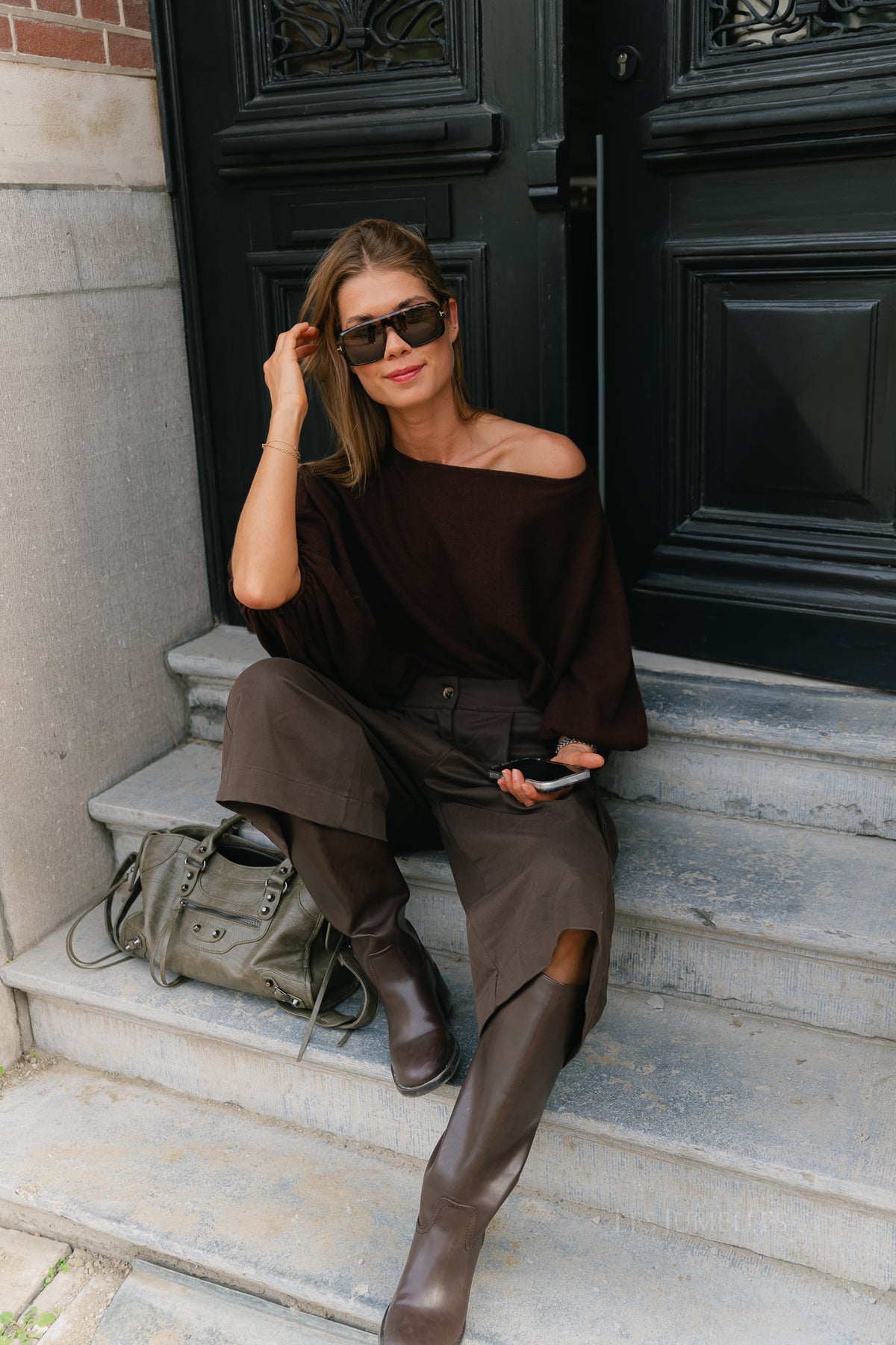 Charline cropped sweater burgundy