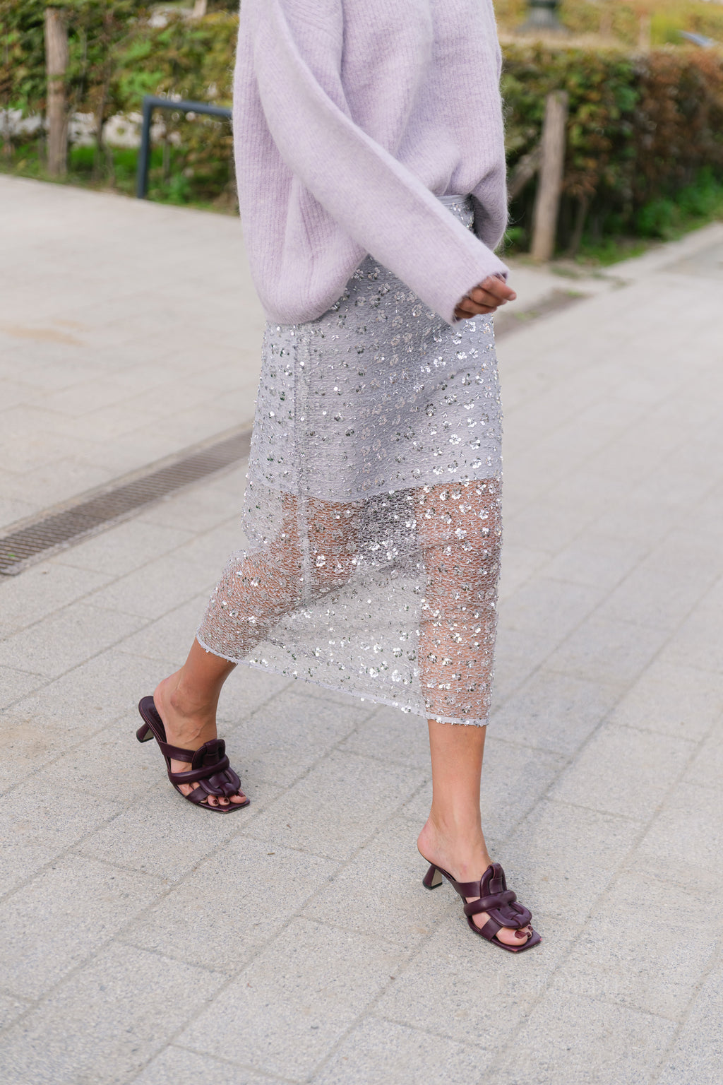 VIGlita midi skirt silver