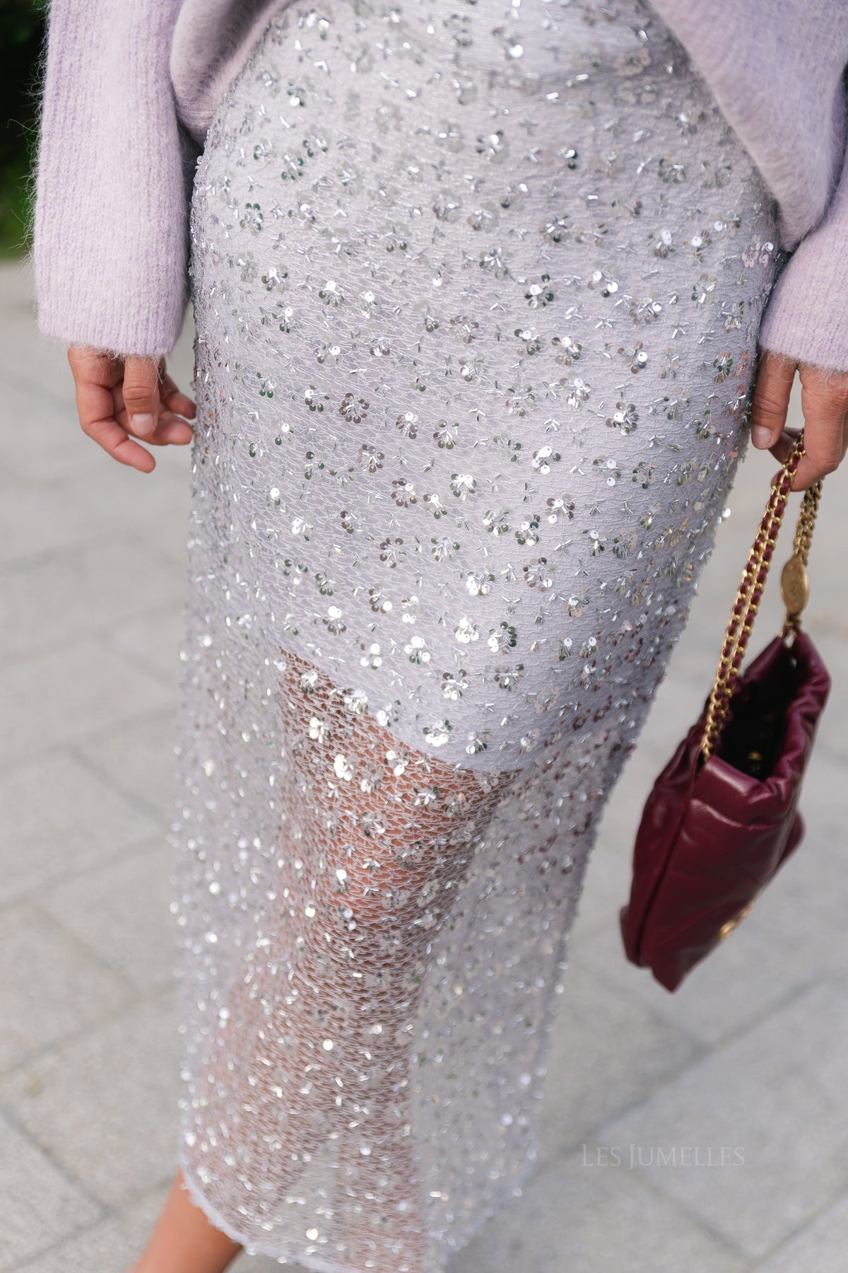 VIGlita midi skirt silver