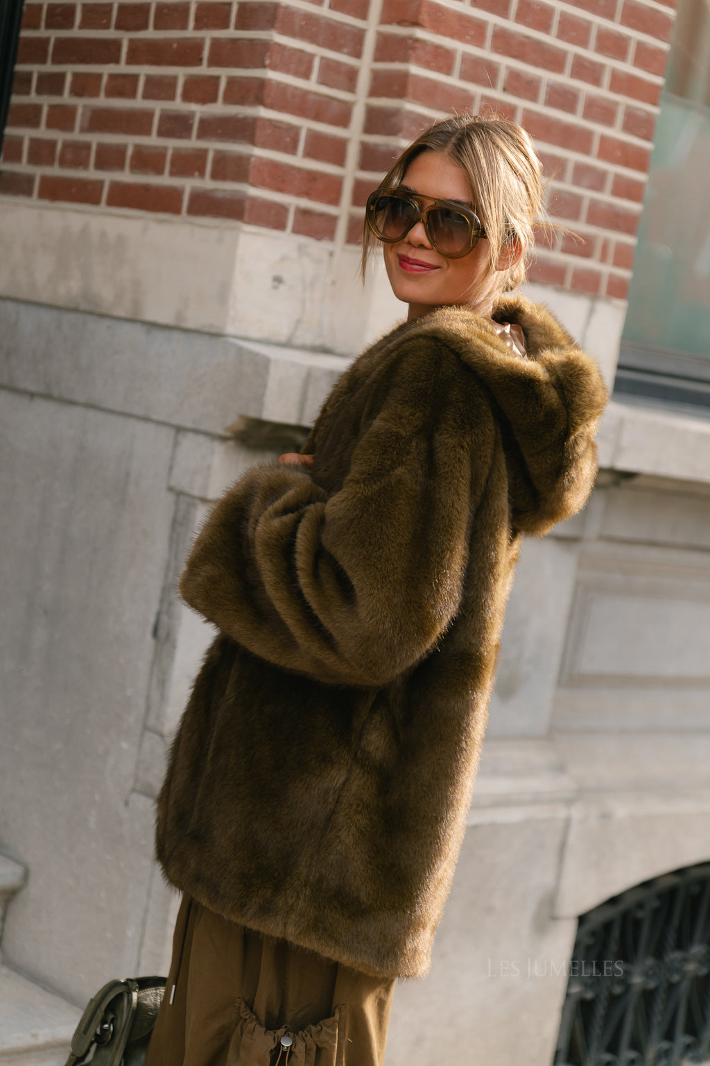 YASSinda LS furry jacket dark olive