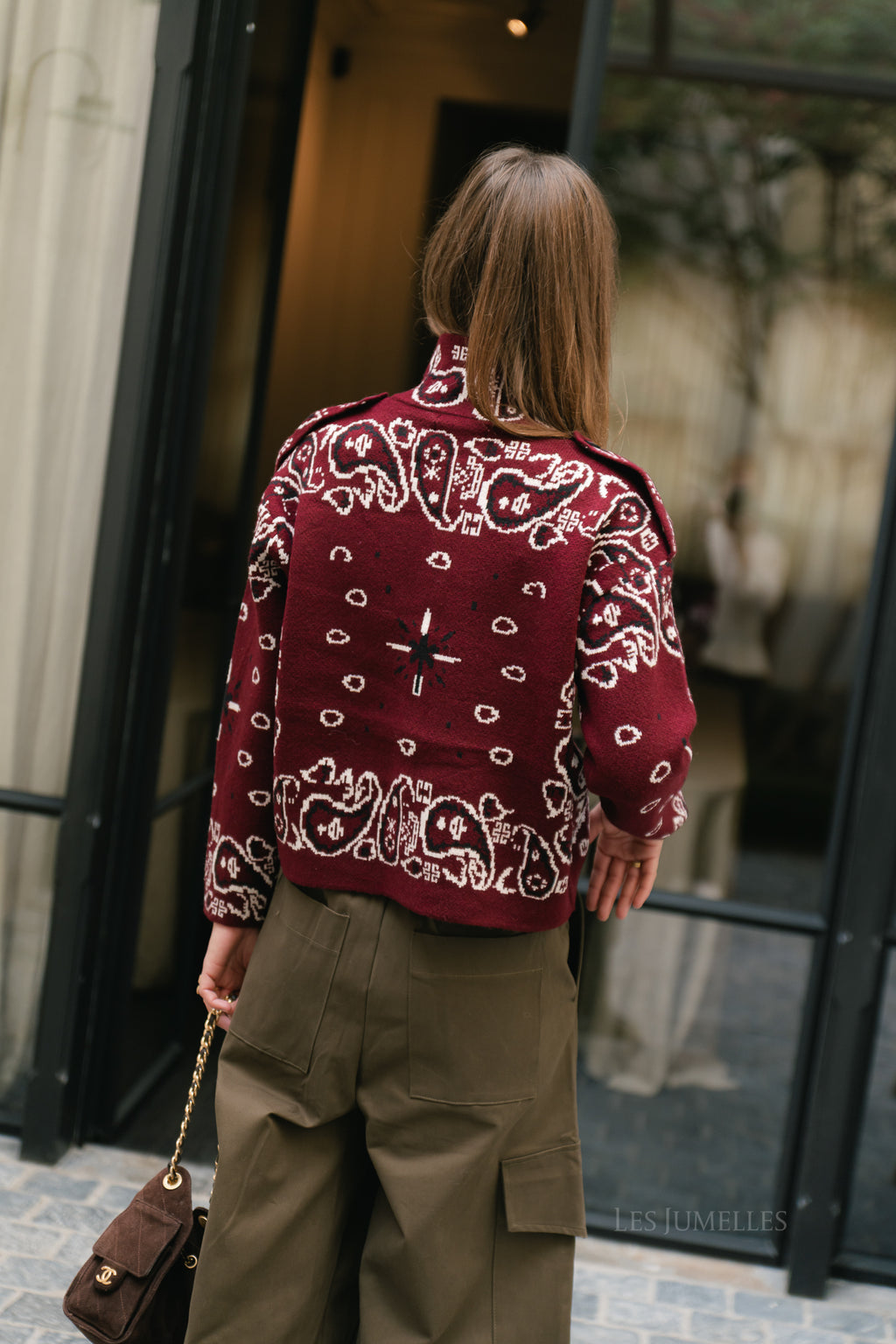 Holly LS knitted cardigan burgundy