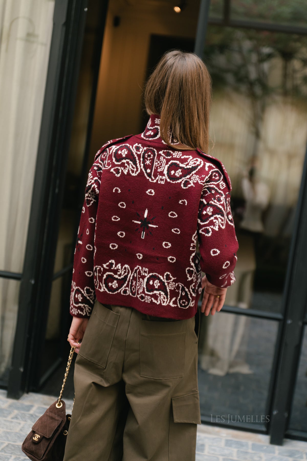 Holly LS knitted cardigan burgundy