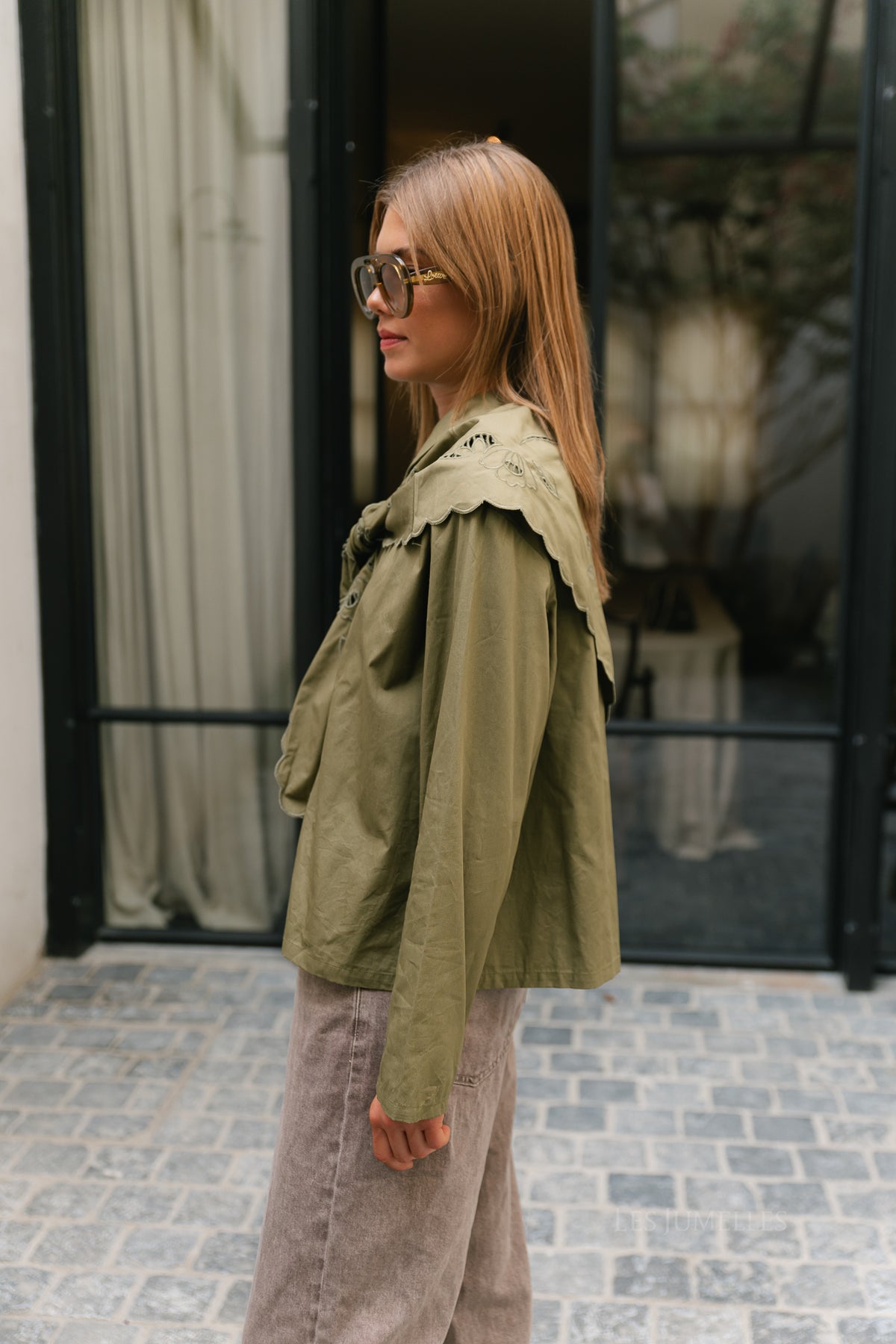 OBJEsta L/S scarf shirt martini olive