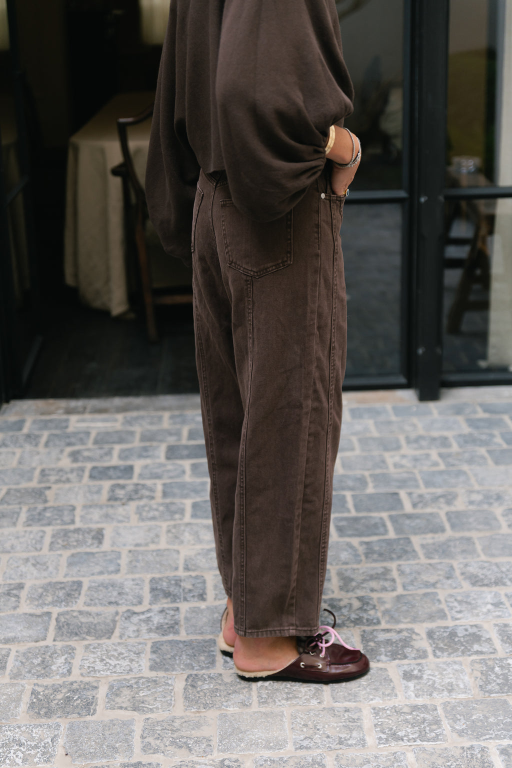 YASSky Aiko HW barrel jeans seal brown