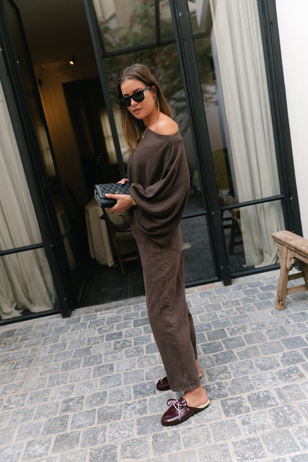 Charline cropped sweater hot chocolate