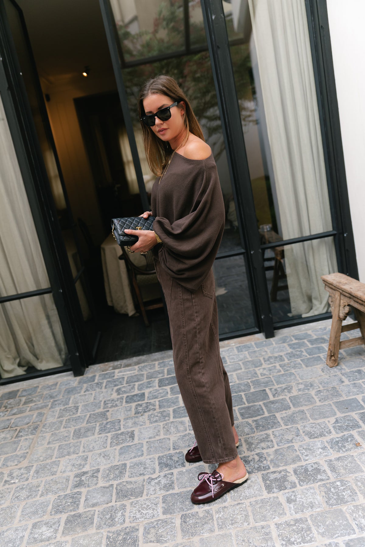 Charline cropped sweater hot chocolate