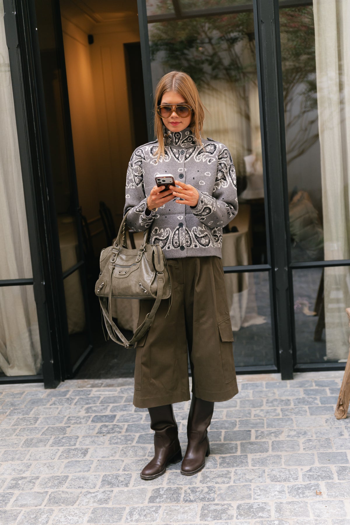 Holly LS knitted cardigan dark grey