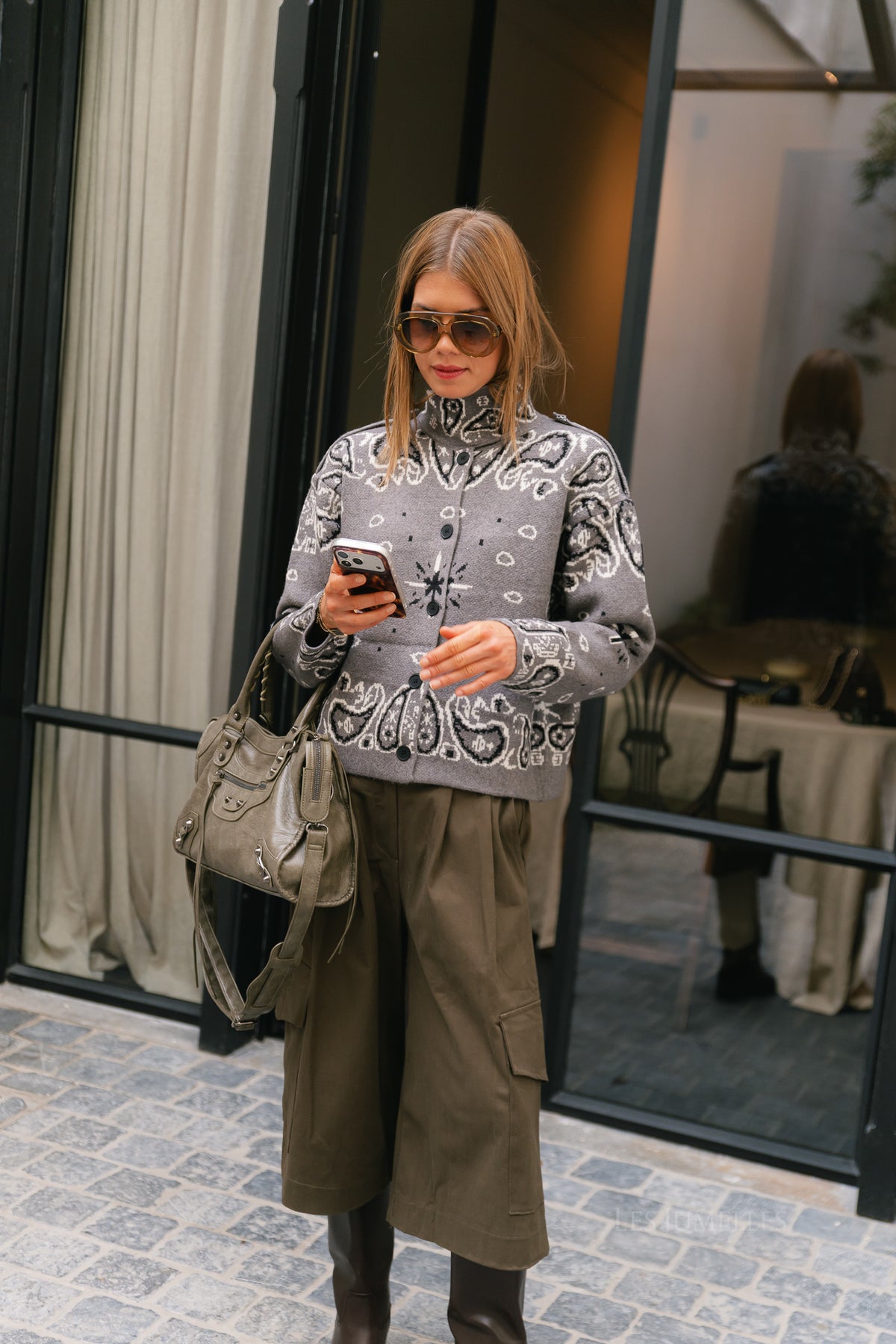 Holly LS knitted cardigan dark grey