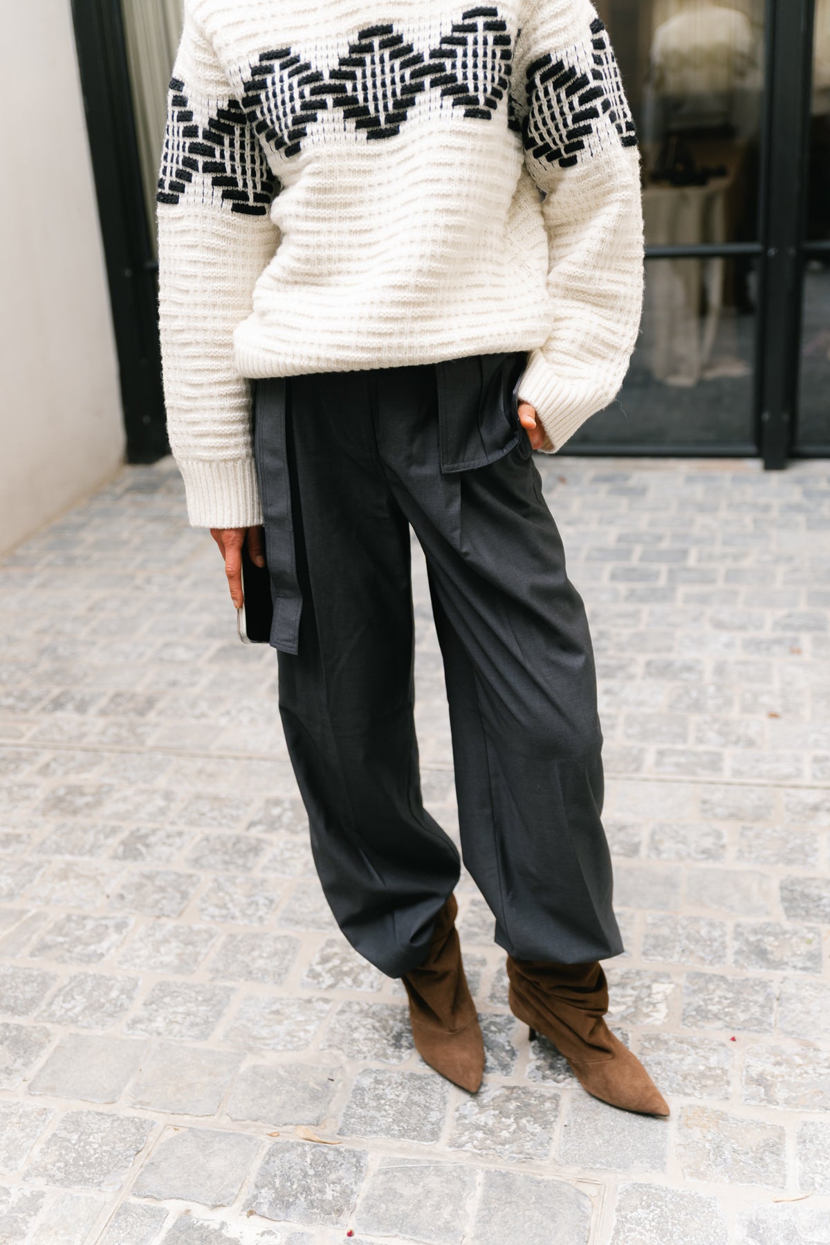 ROUSadia wide trouser dark grey melange