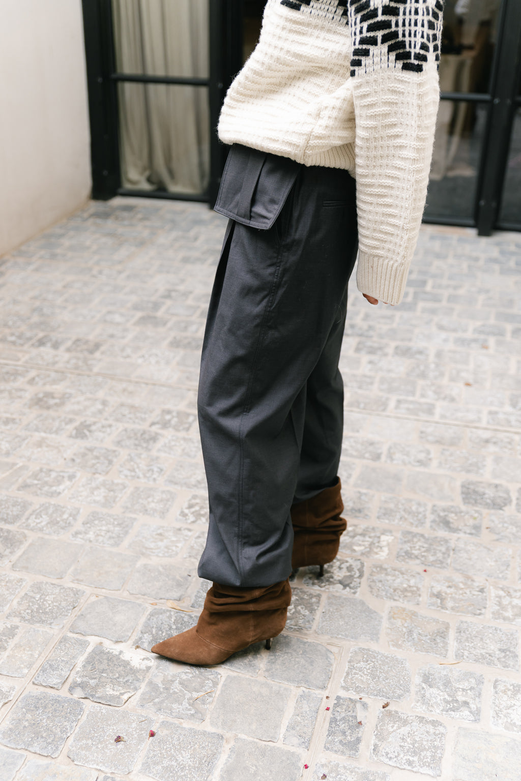ROUSadia wide trouser dark grey melange