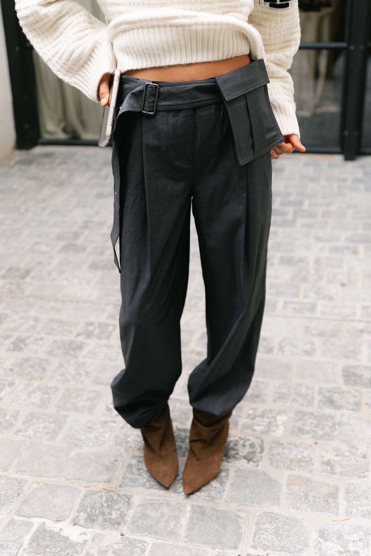 ROUSadia wide trouser dark grey melange
