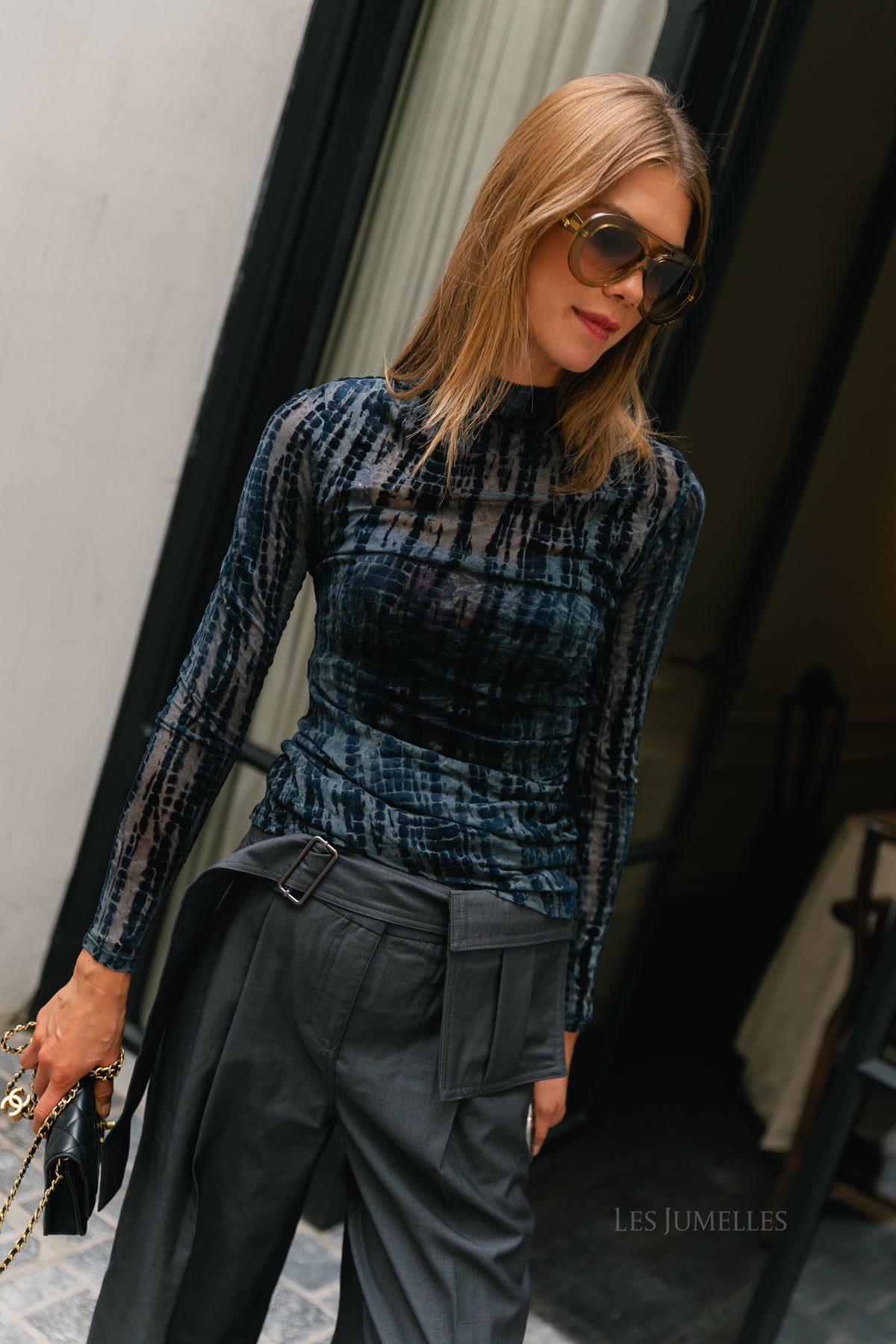 ROUAsra L/S mock neck top meteorite
