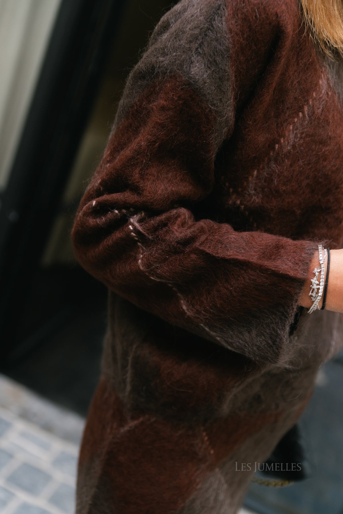 YASArgy LS mohair blend knit pullover coffee bean/incence
