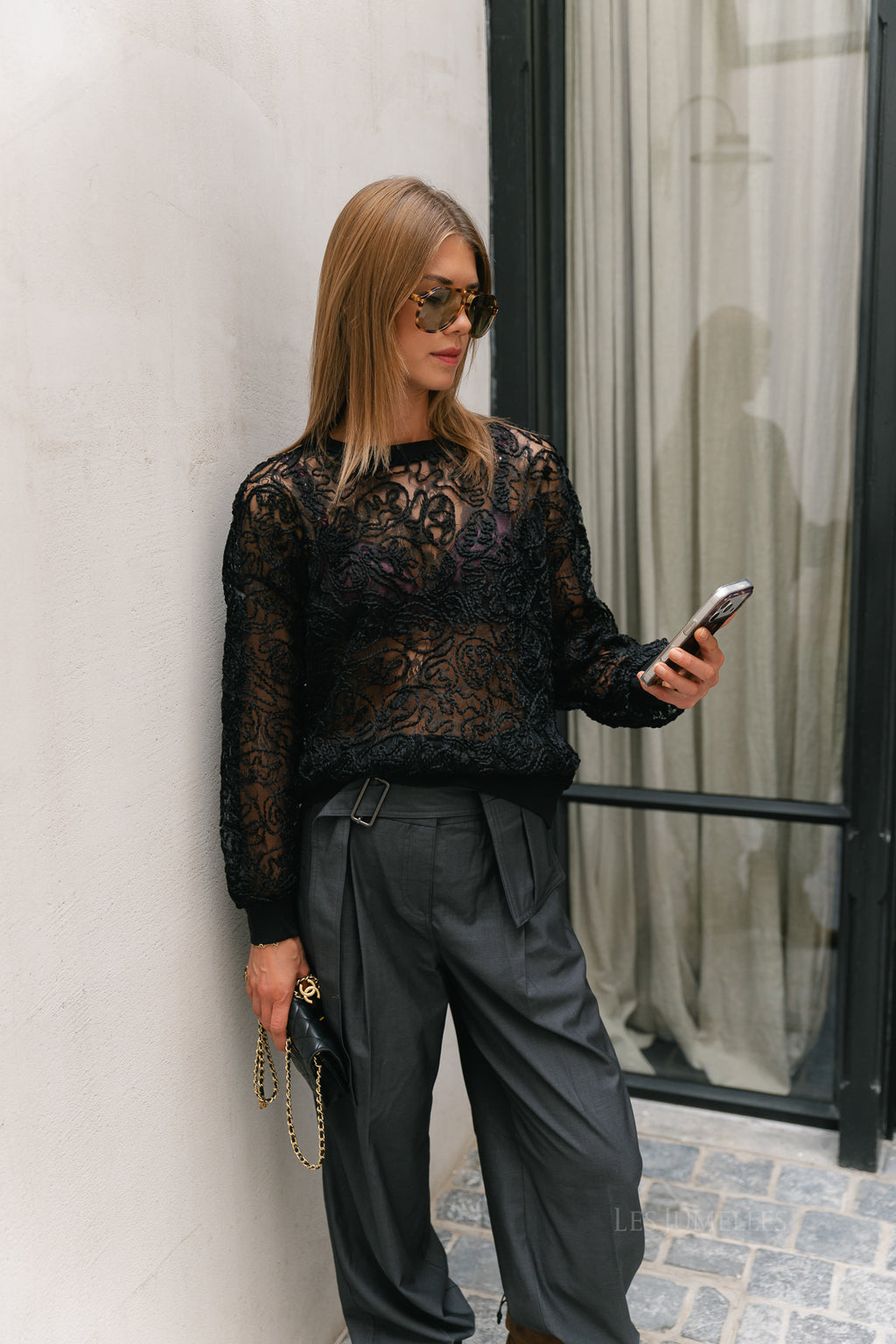 VITrofa O-neck L/S top black beauty