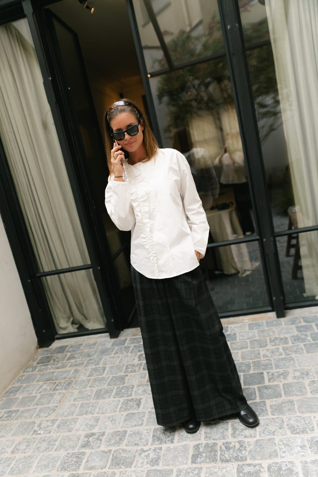 OBJDiena HW wide pant black/gun metal